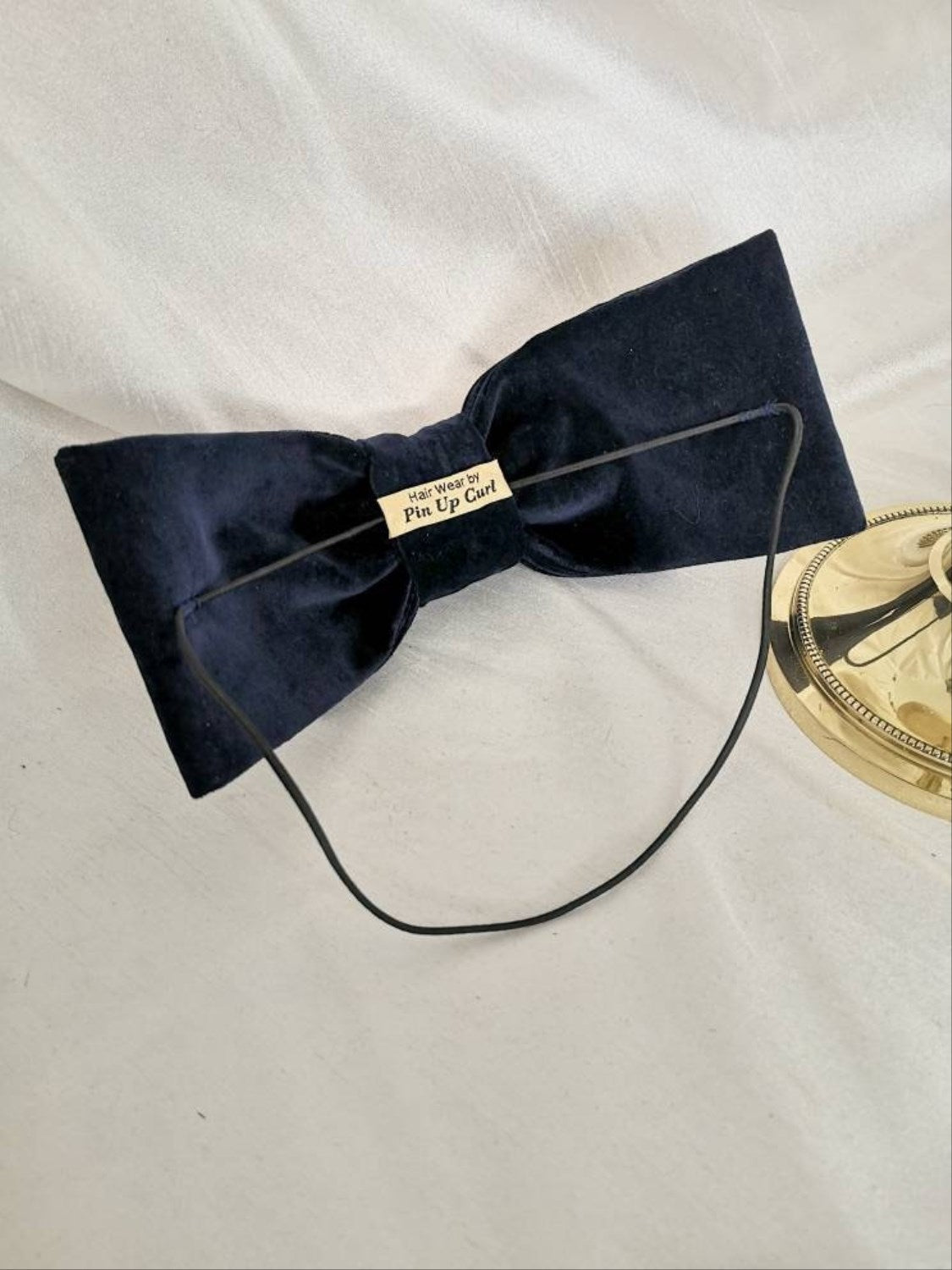 Olive velvet hair bow