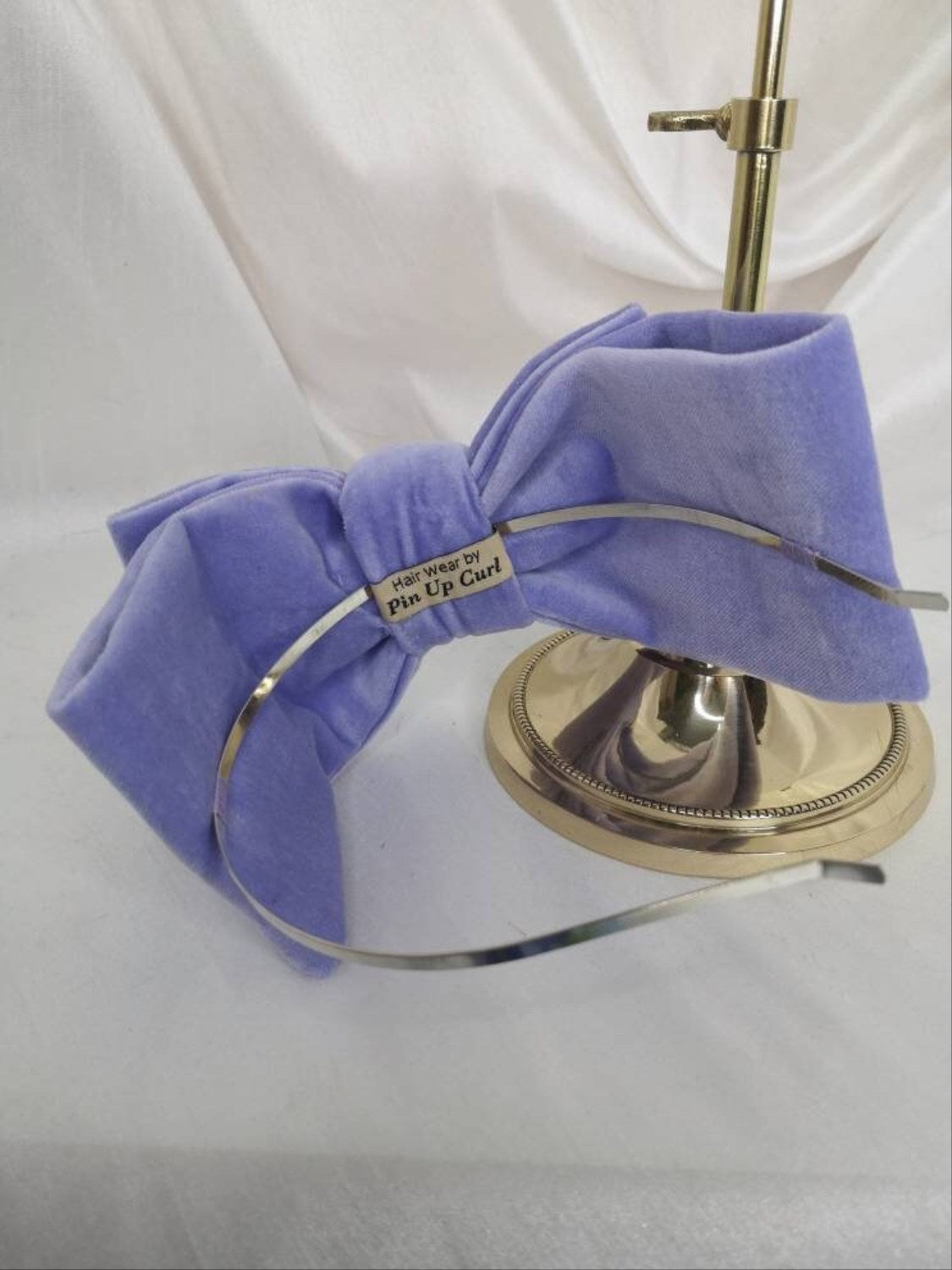 Purple velvet hair bow