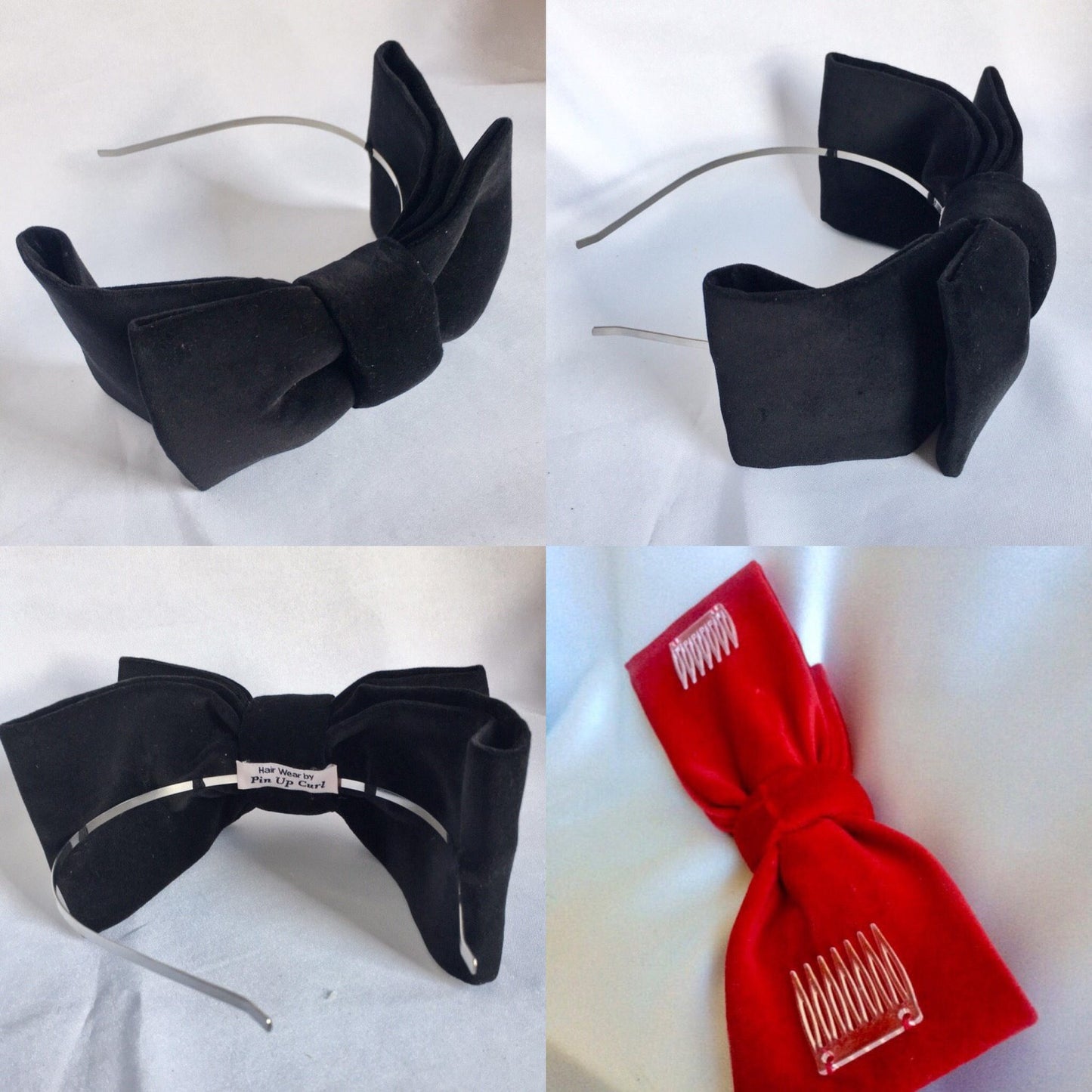 Wine velvet hair bow