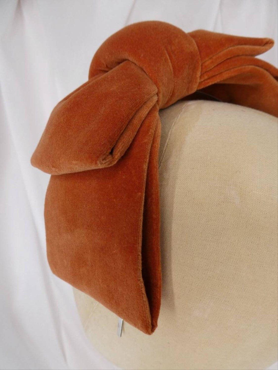 Rust velvet hair bow