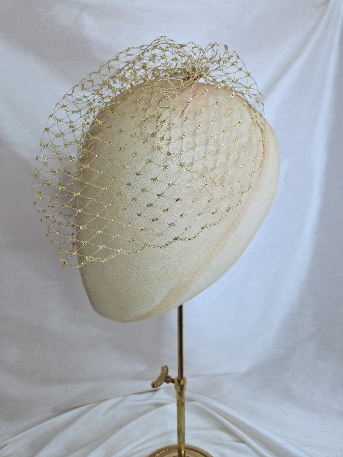 Gold metallic birdcage veil