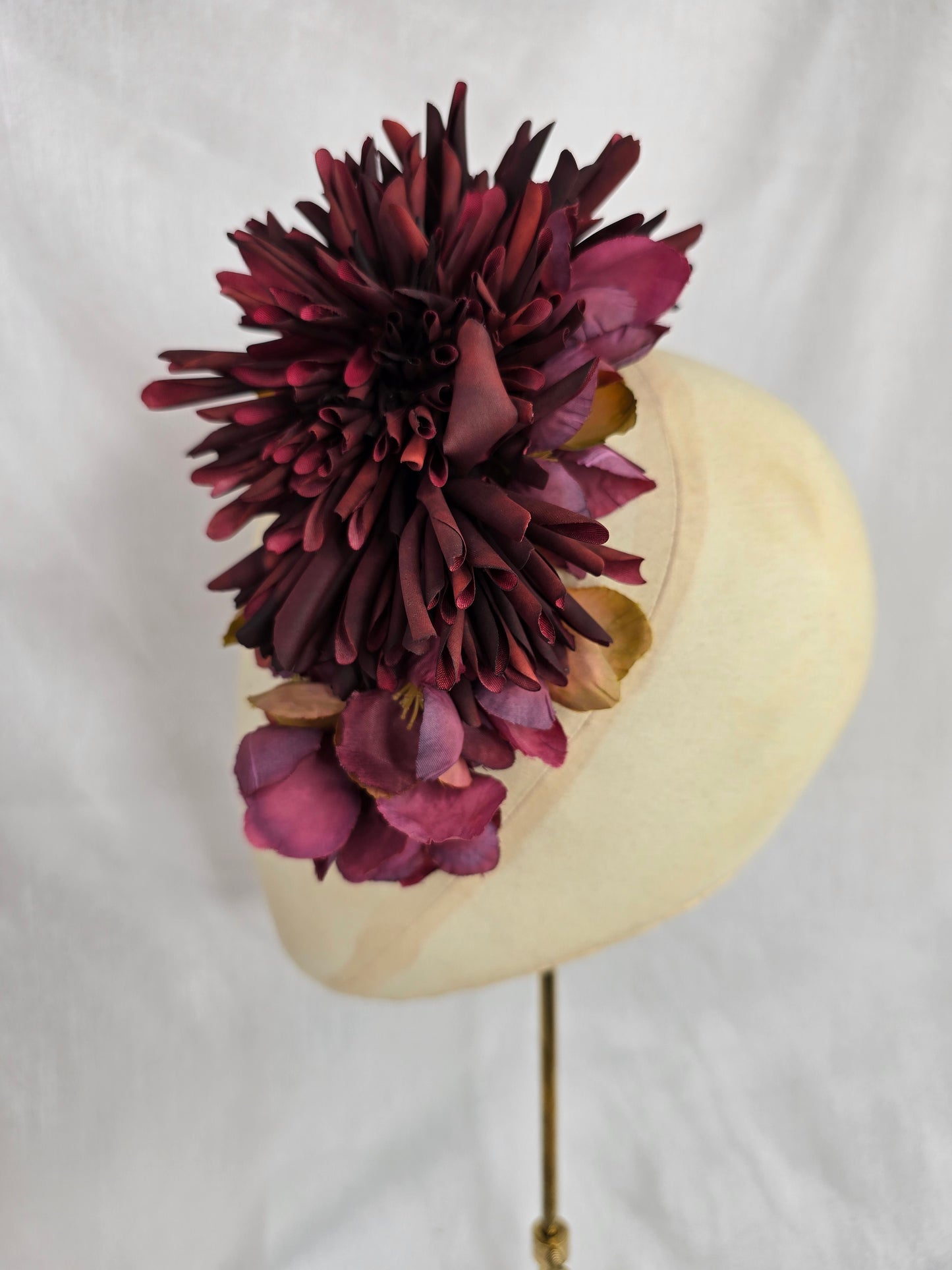 Autumn dahlia and blossom hair flower and corsage set