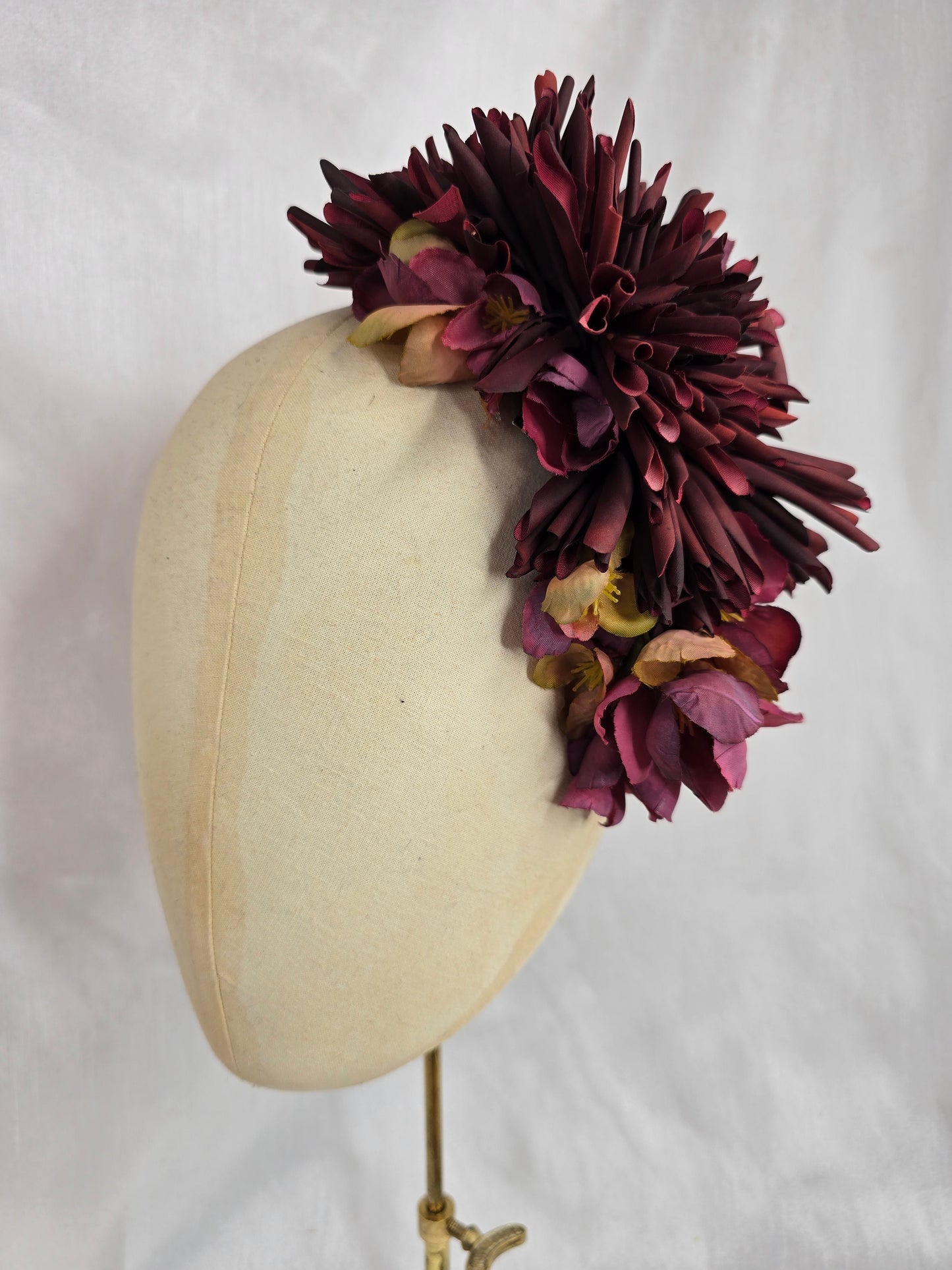 Autumn dahlia and blossom hair flower and corsage set