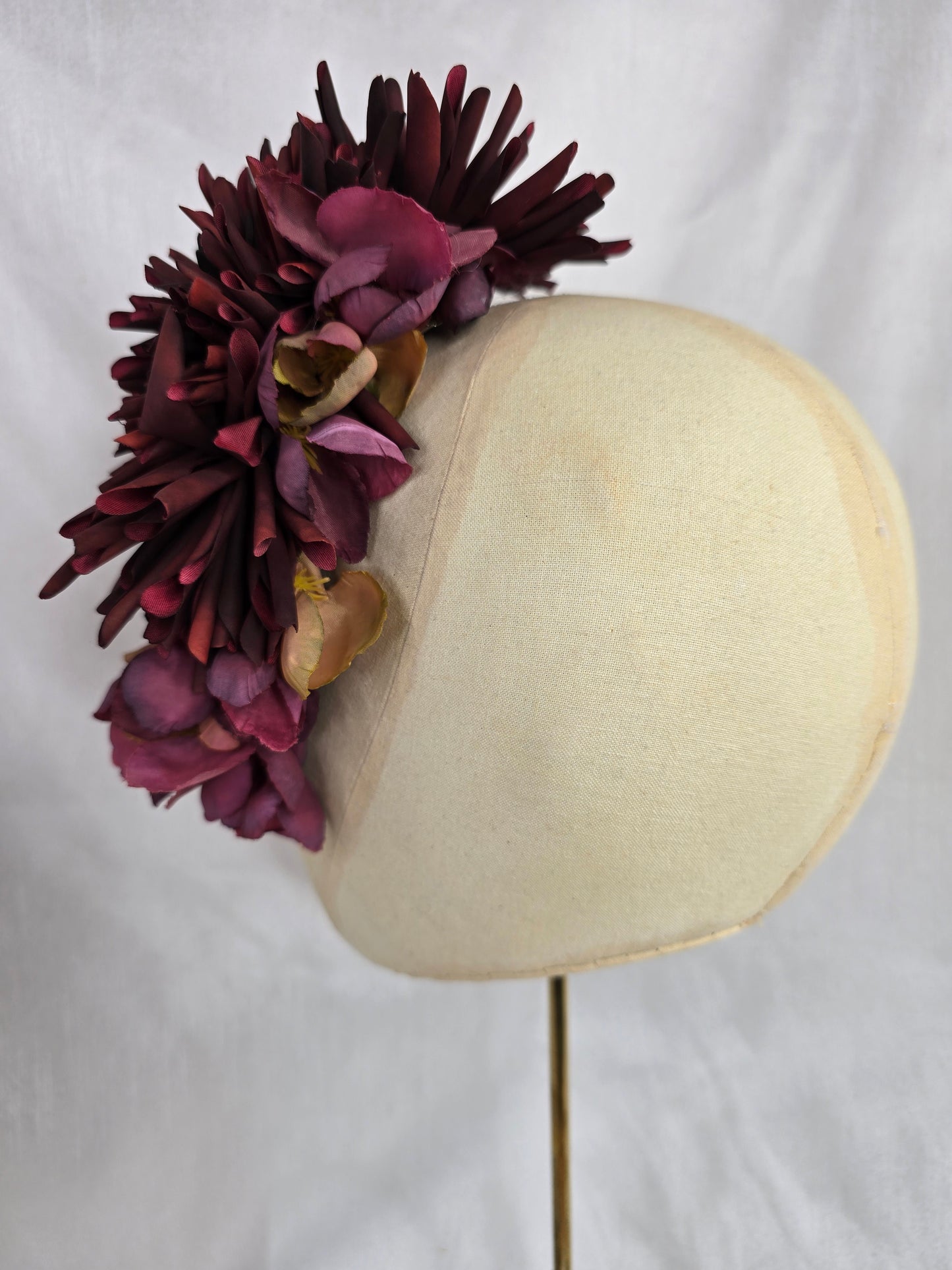Autumn dahlia and blossom hair flower and corsage set