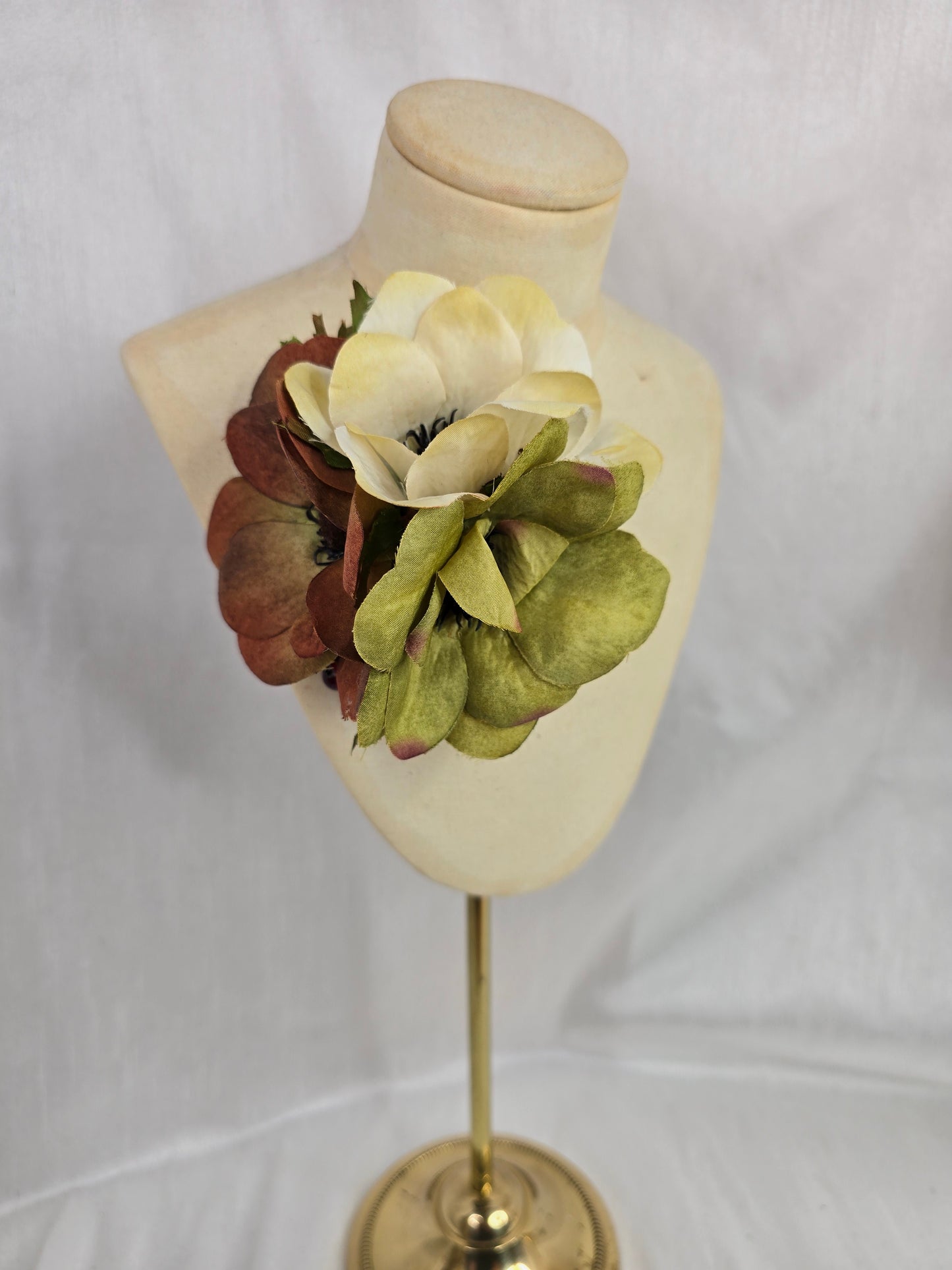 Autumn anemone hair flower/corsage