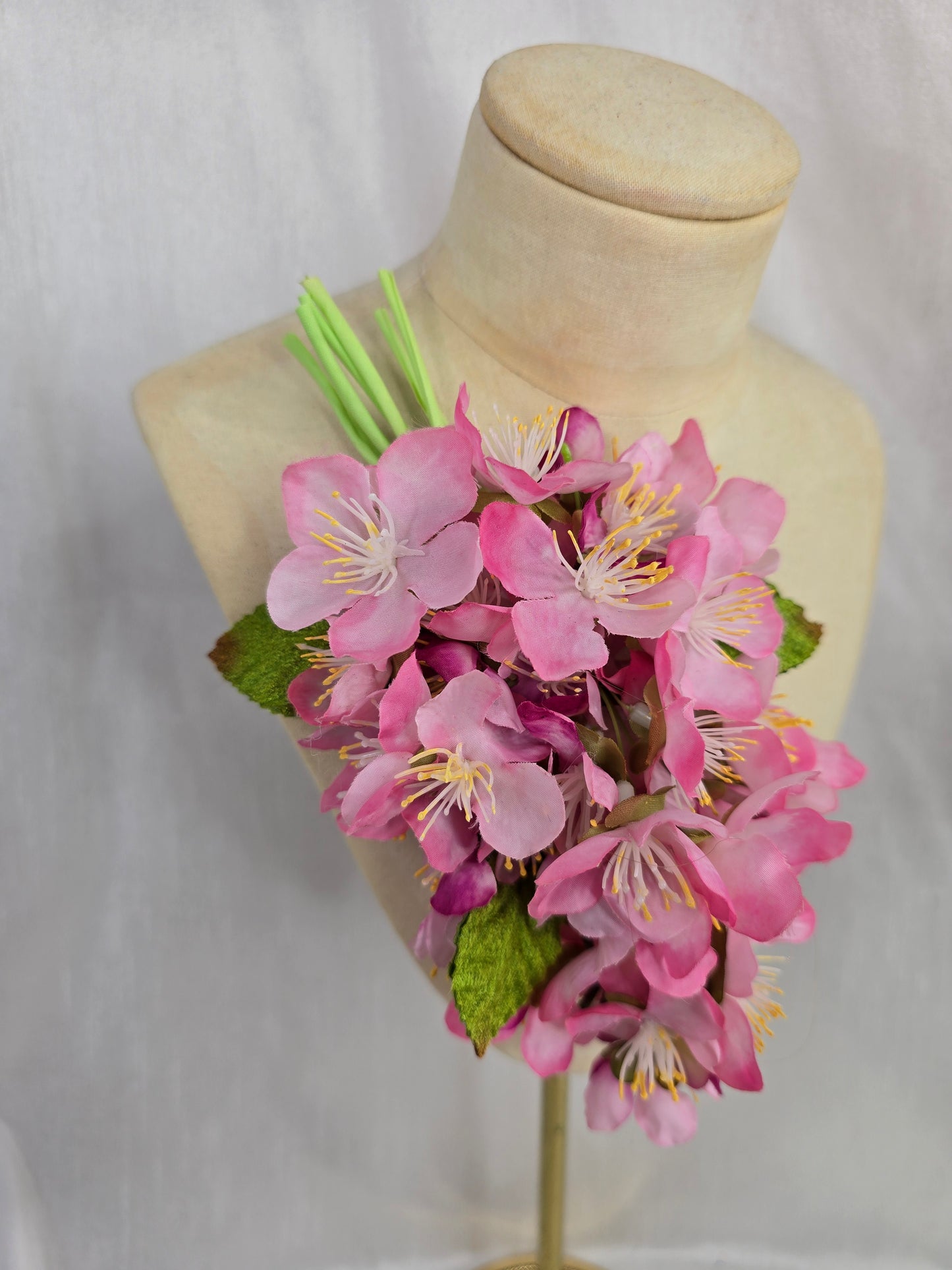 Large pale pink cherry blossom corsage