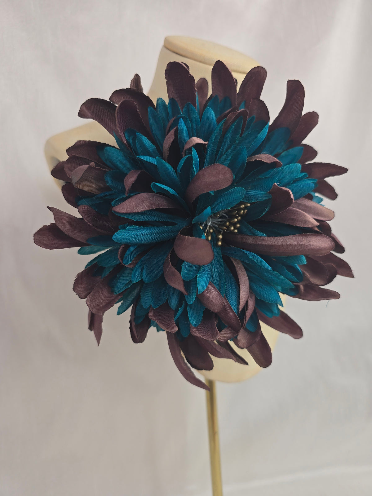 Large teal and brown chrysanthemum corsage (Copy)