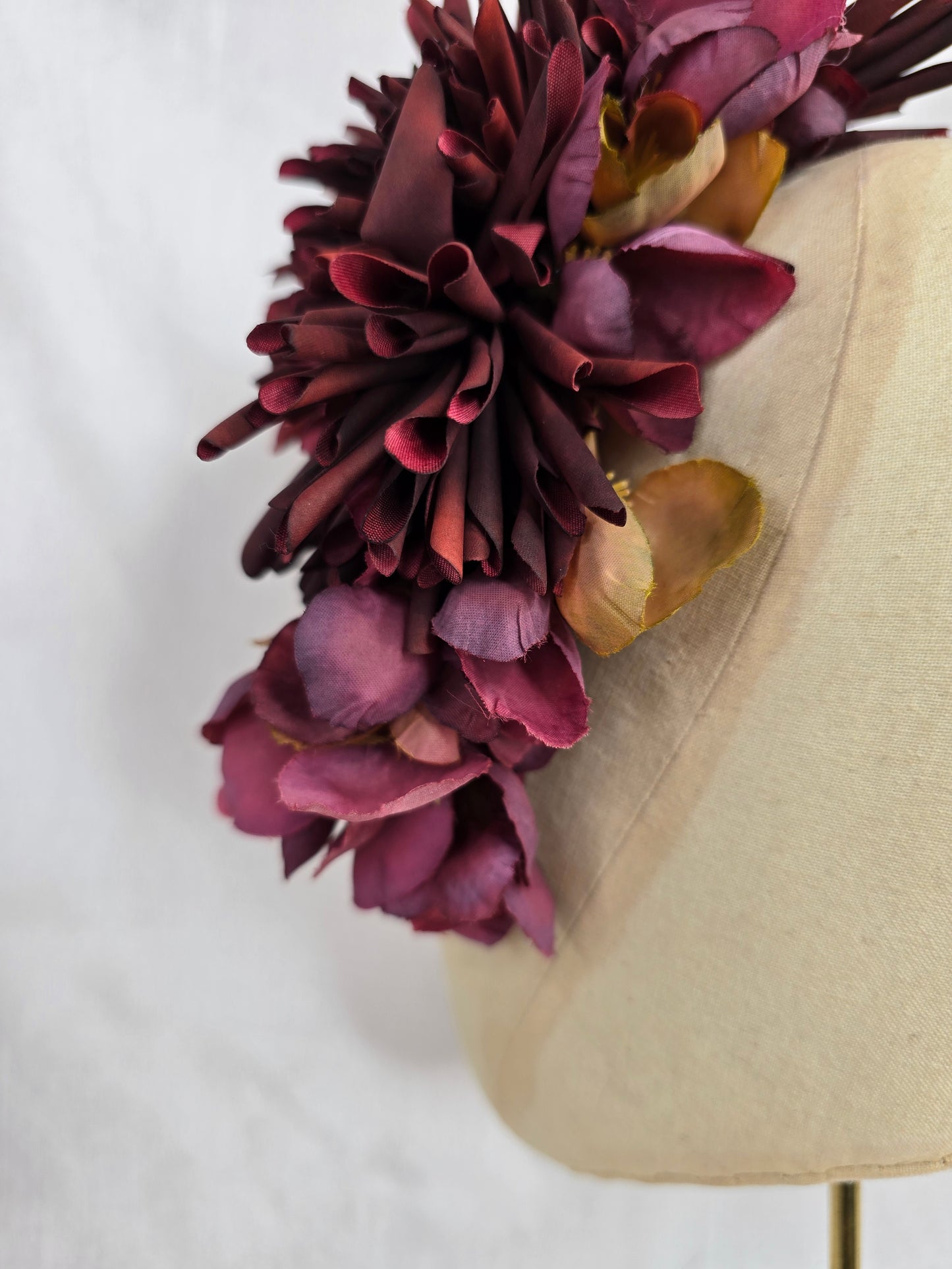Autumn dahlia and blossom hair flower and corsage set