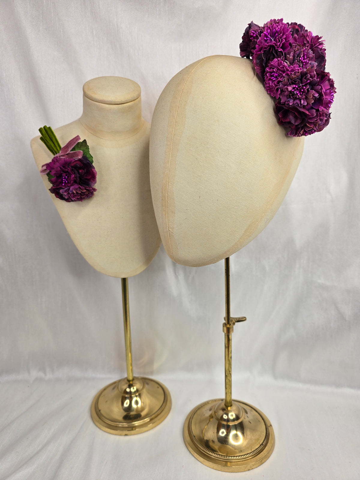 Autumn purple blossom hair flower/corsage
