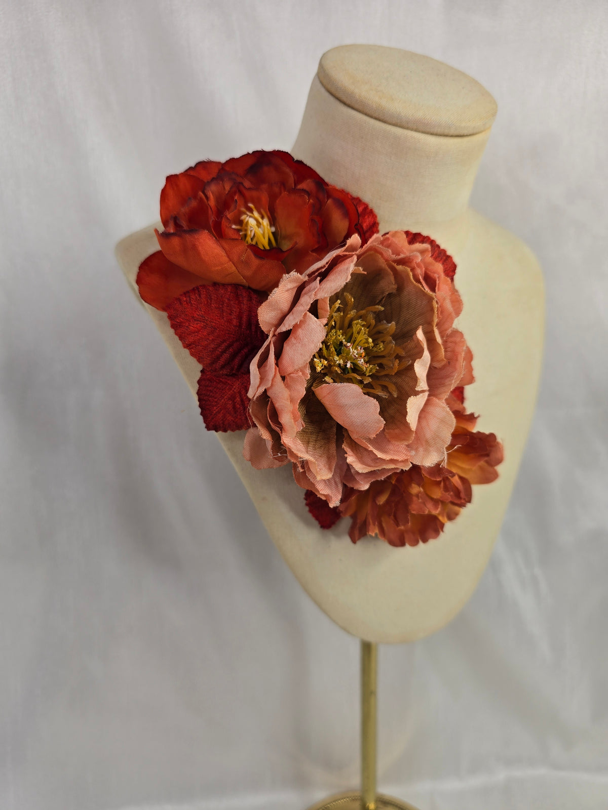 Autumn orange hair flower/corsage
