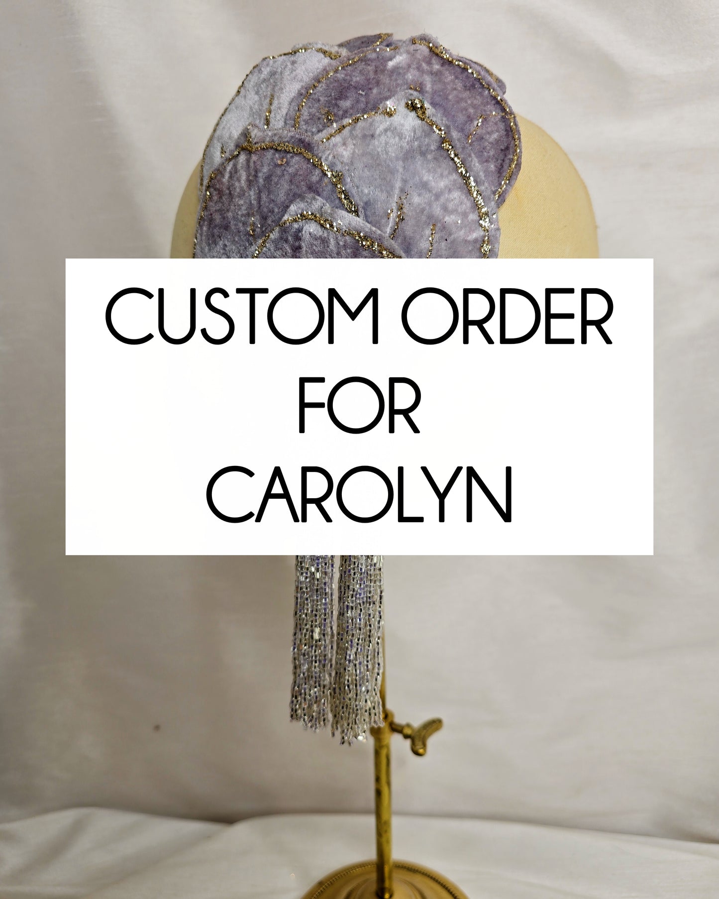 Custom lilac half hat/fascinator with beaded tassels (made to order)