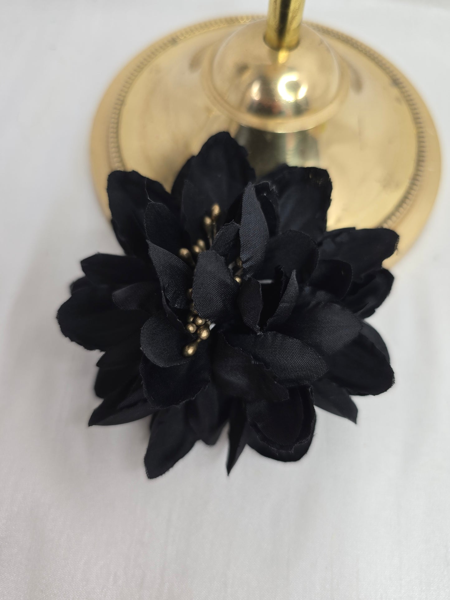 Set of 5 mix & match hair flowers/corsages - black and chartreuse