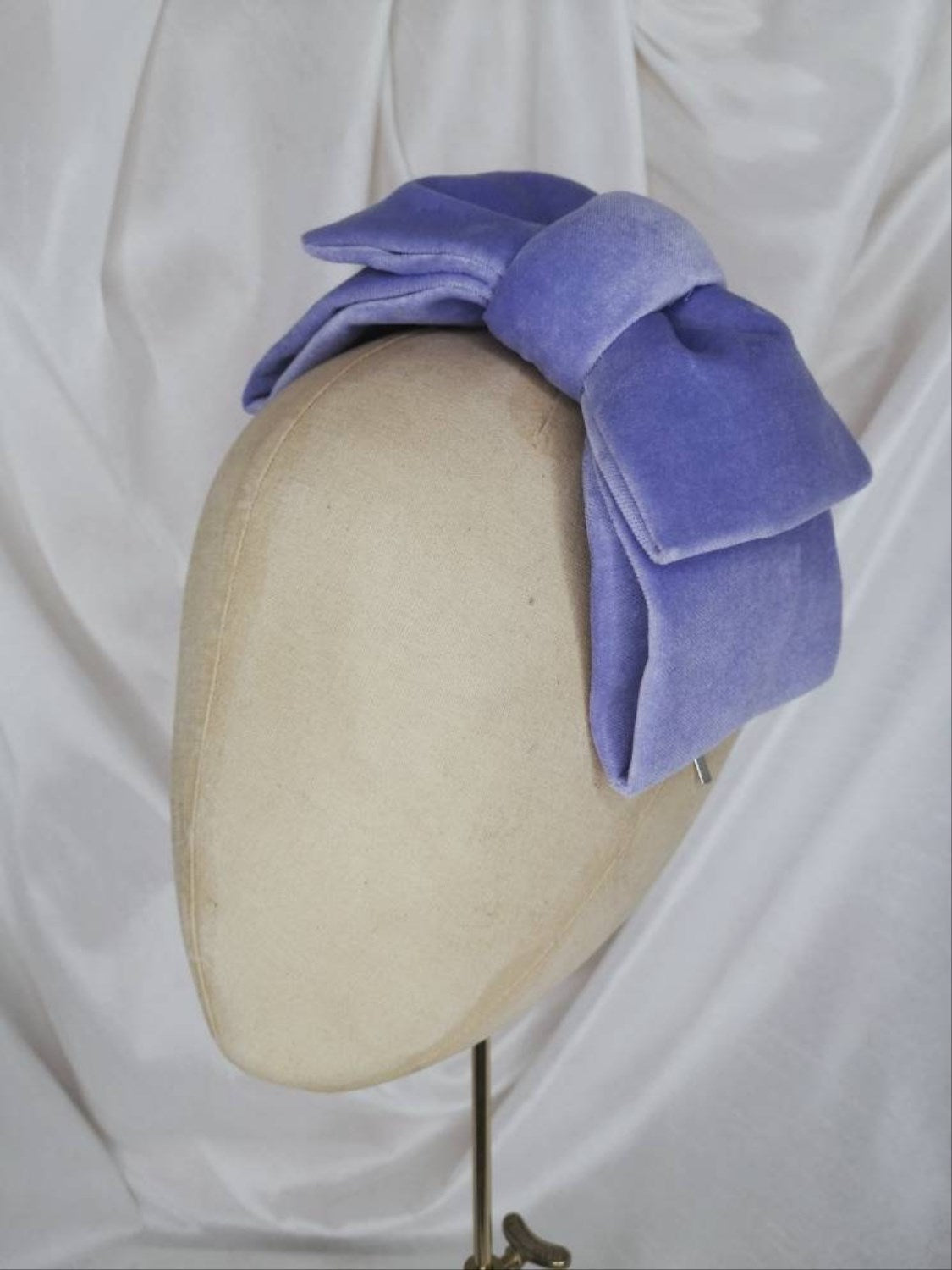 Lilac velvet hair bow
