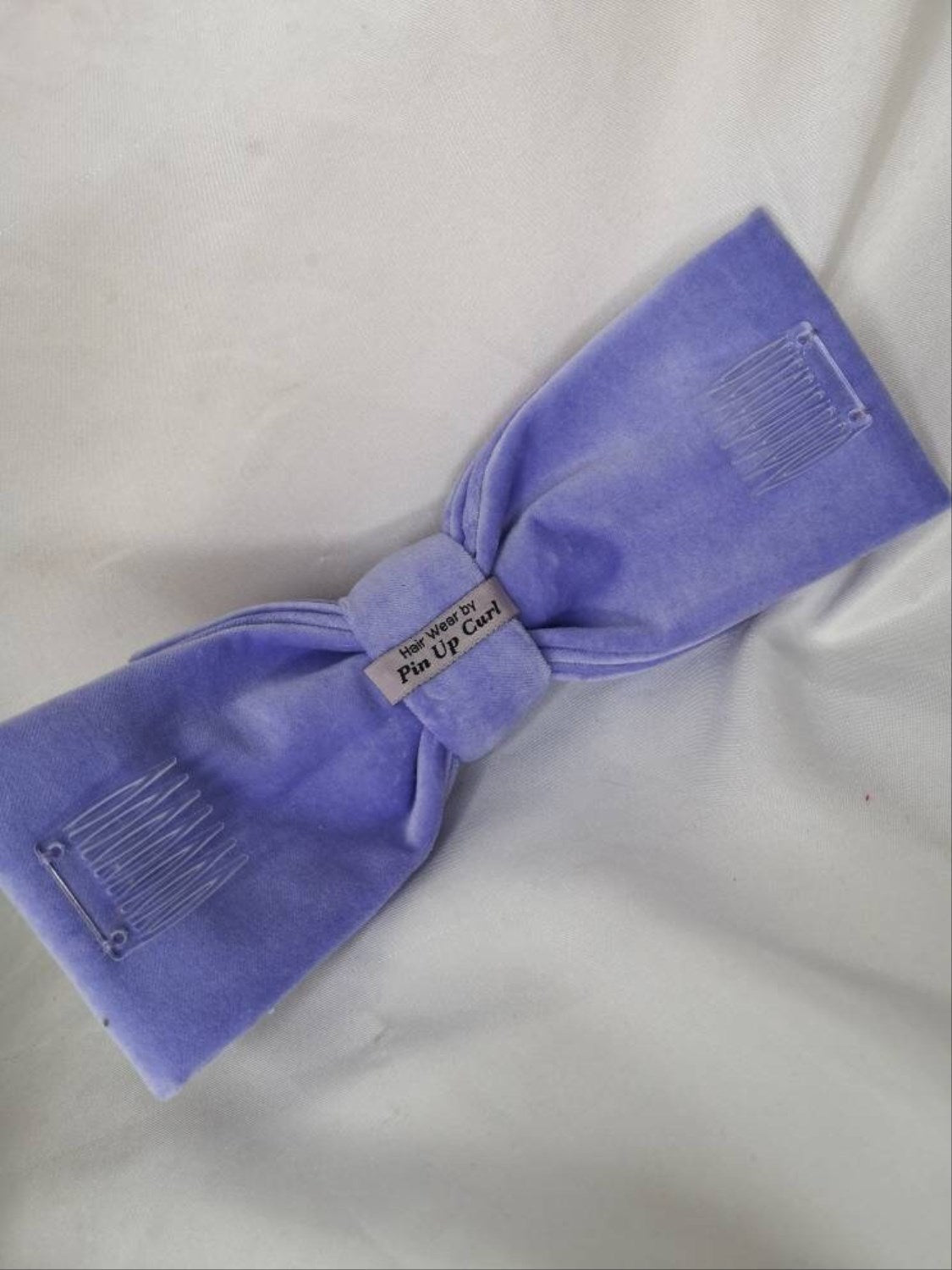 Lilac velvet hair bow