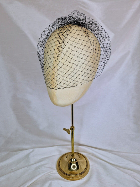 Black birdcage veil