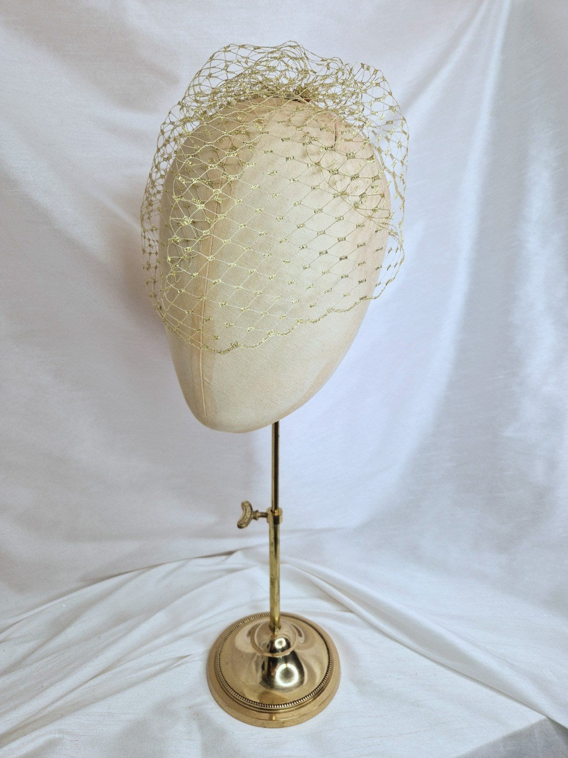 Gold metallic birdcage veil