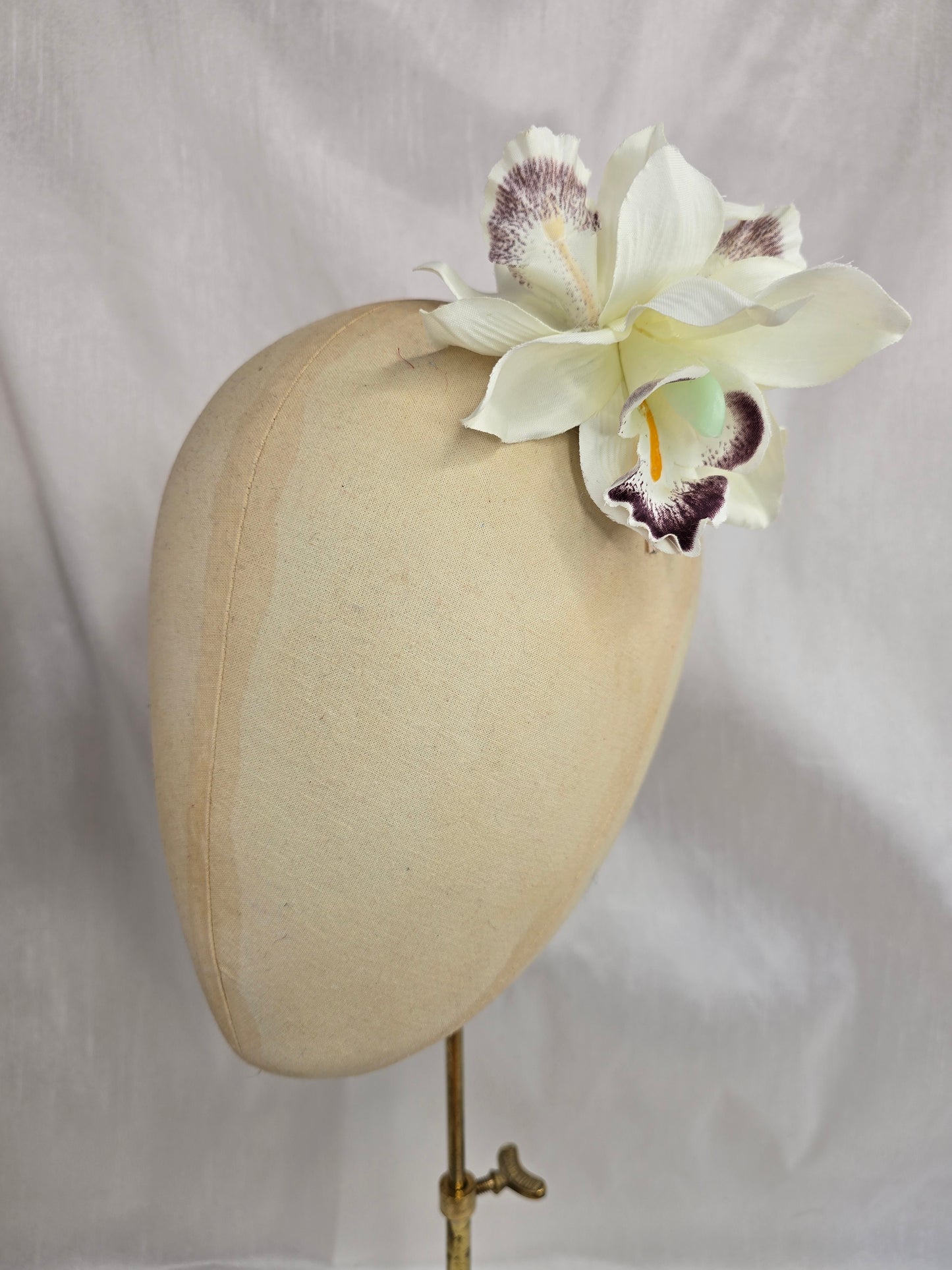 White orchid hair flower and corsage set