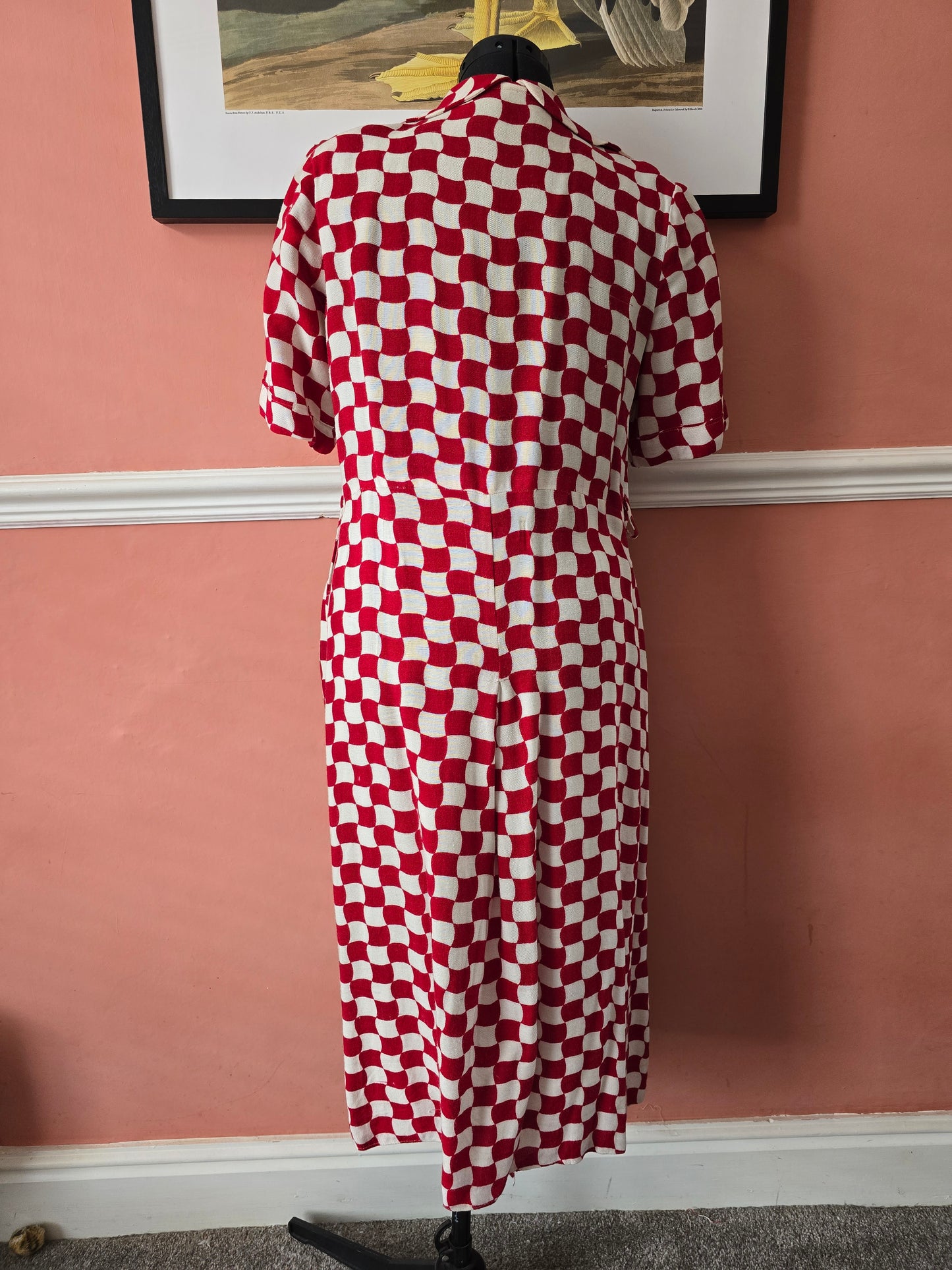 1940s statement check shirt dress size 14/16