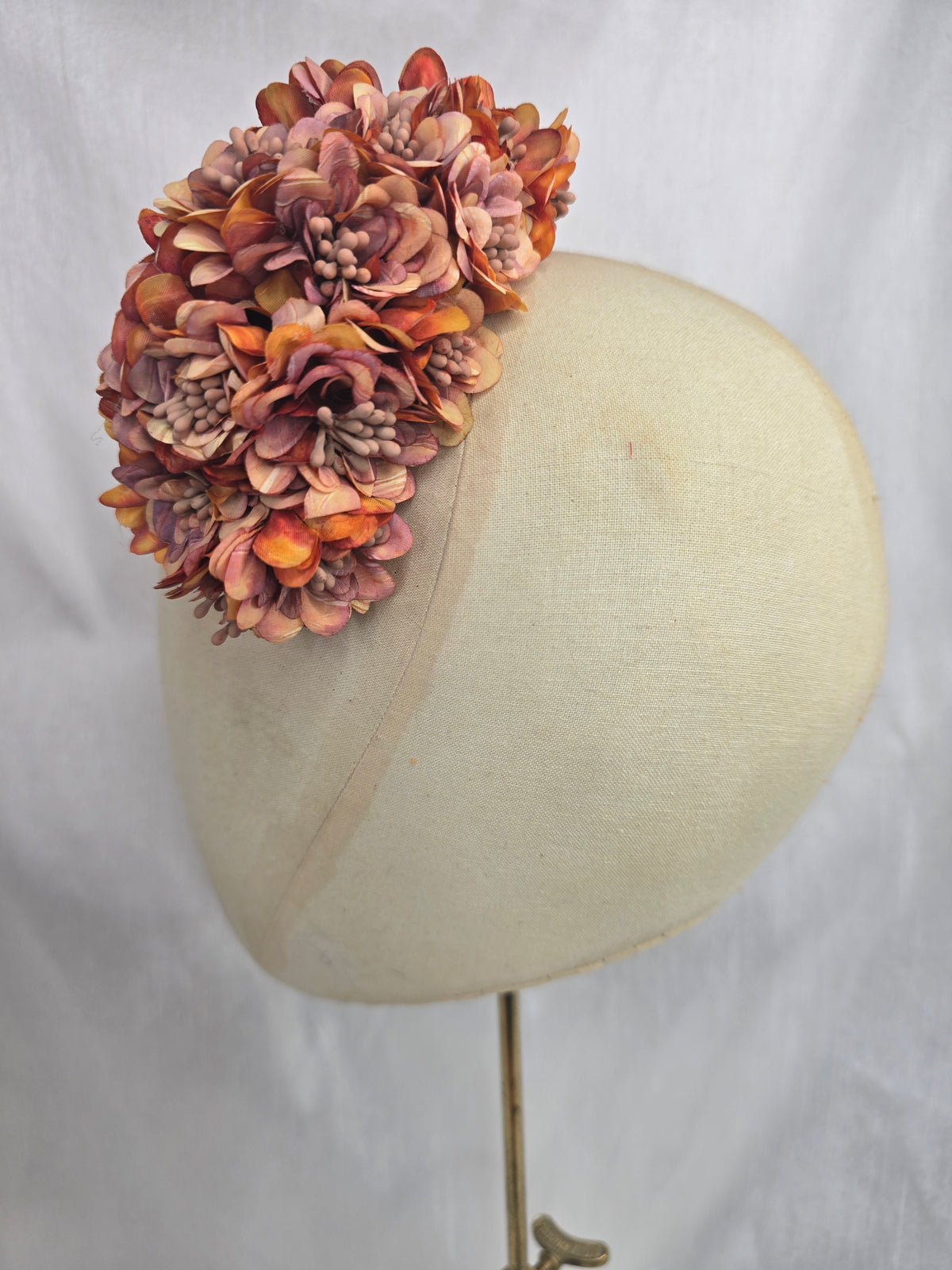 Autumn orange blossom hair flower/corsage