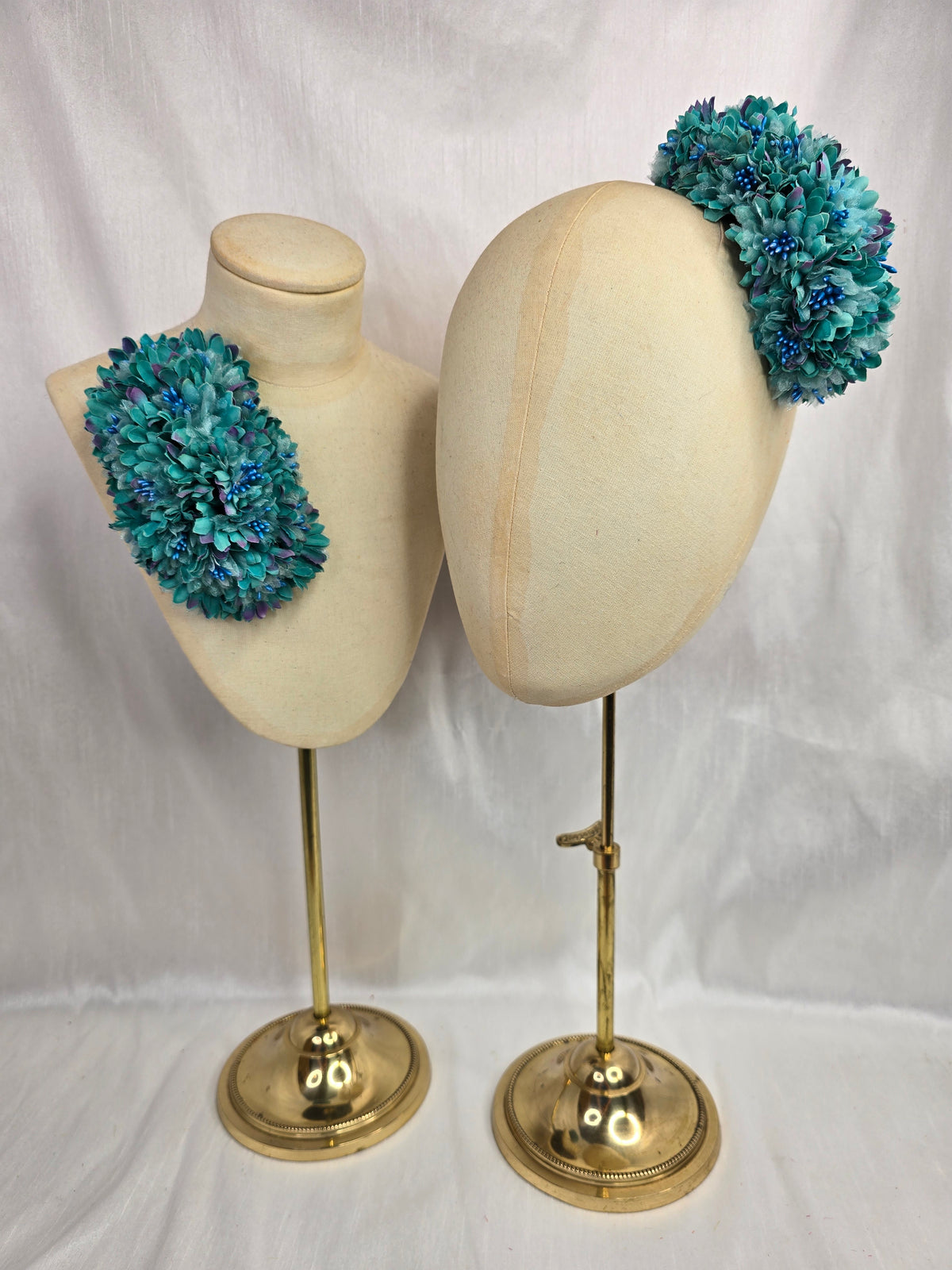 Teal blossom hair flower/corsage
