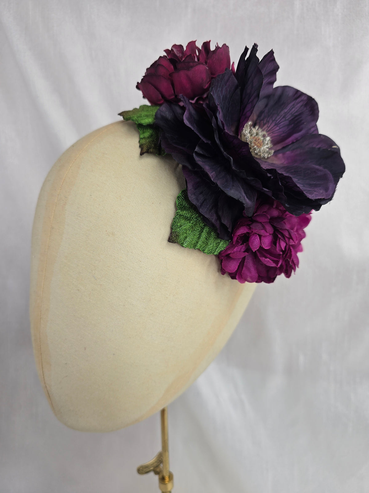 Autumn plum hair flower/corsage