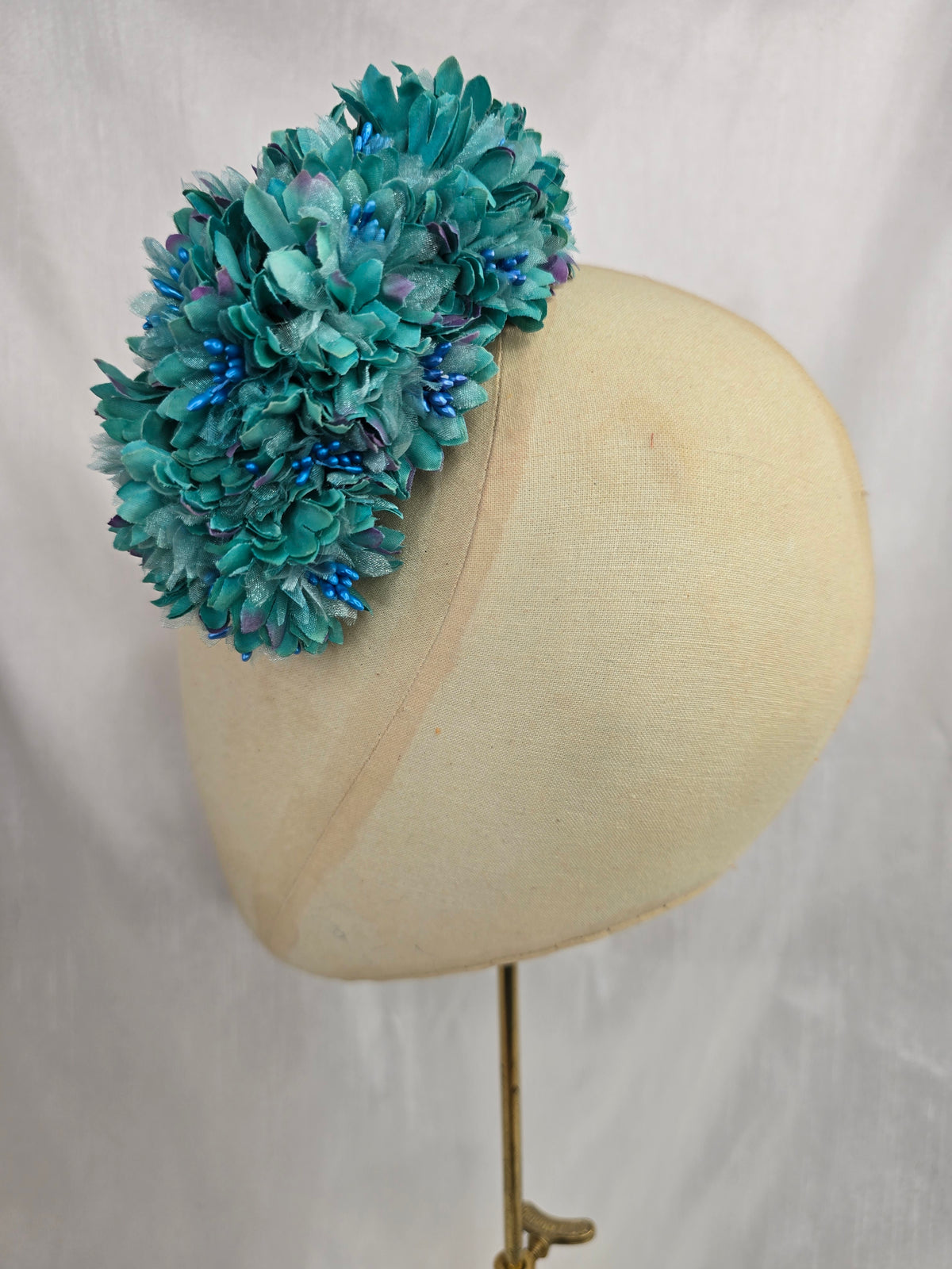 Teal blossom hair flower/corsage