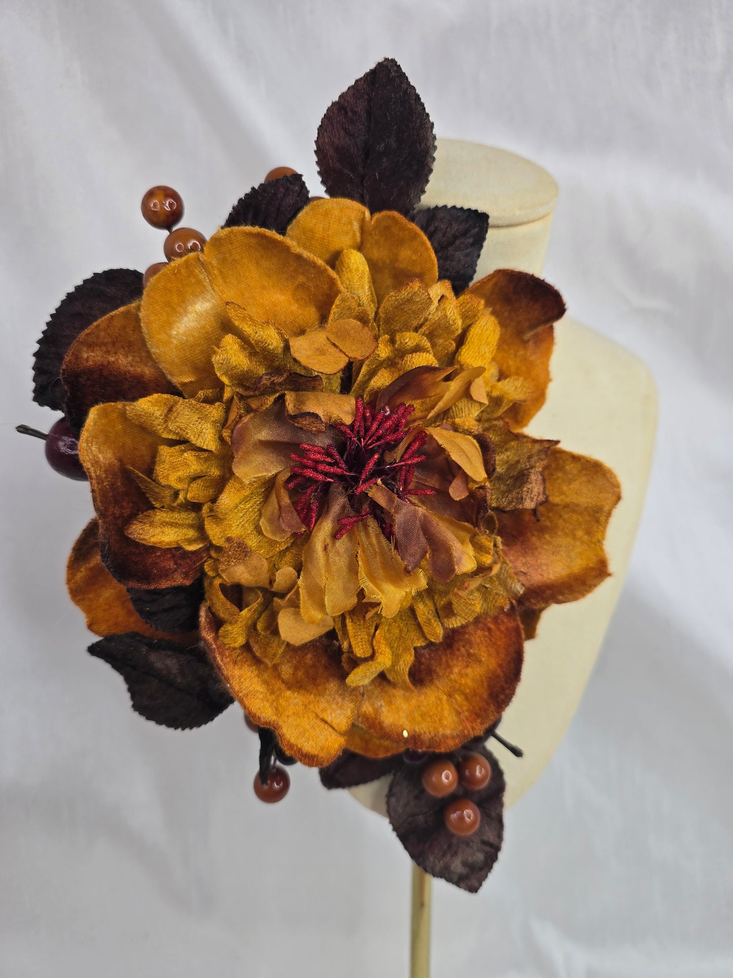 Extra large mustard and brown corsage