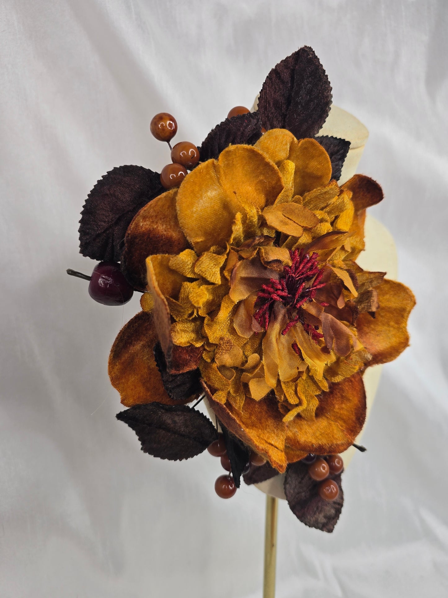 Extra large mustard and brown corsage