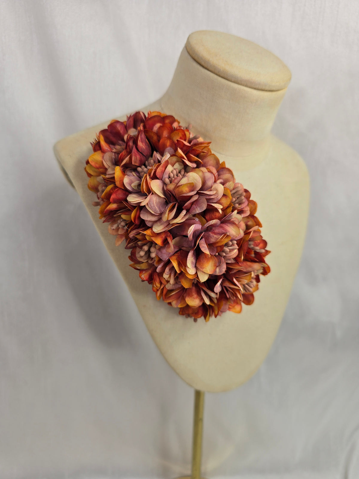 Autumn orange blossom hair flower/corsage