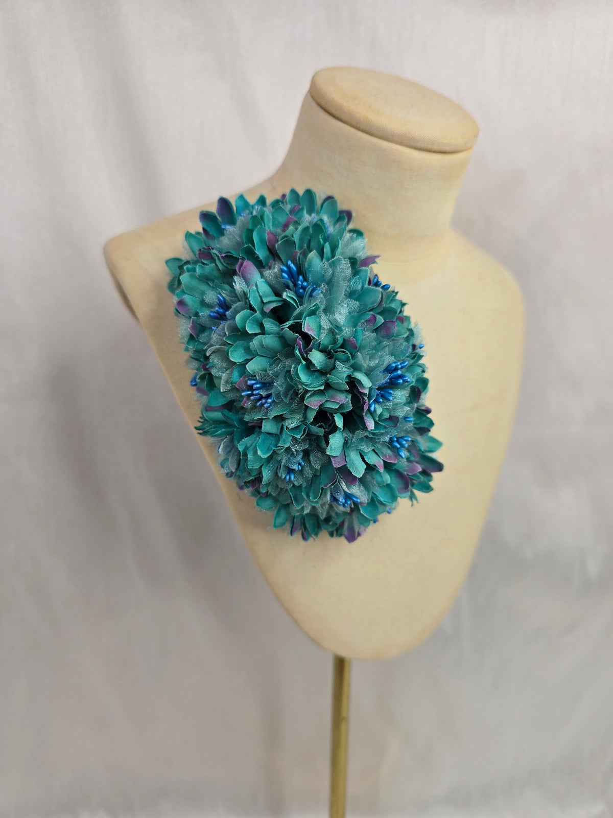 Teal blossom hair flower/corsage