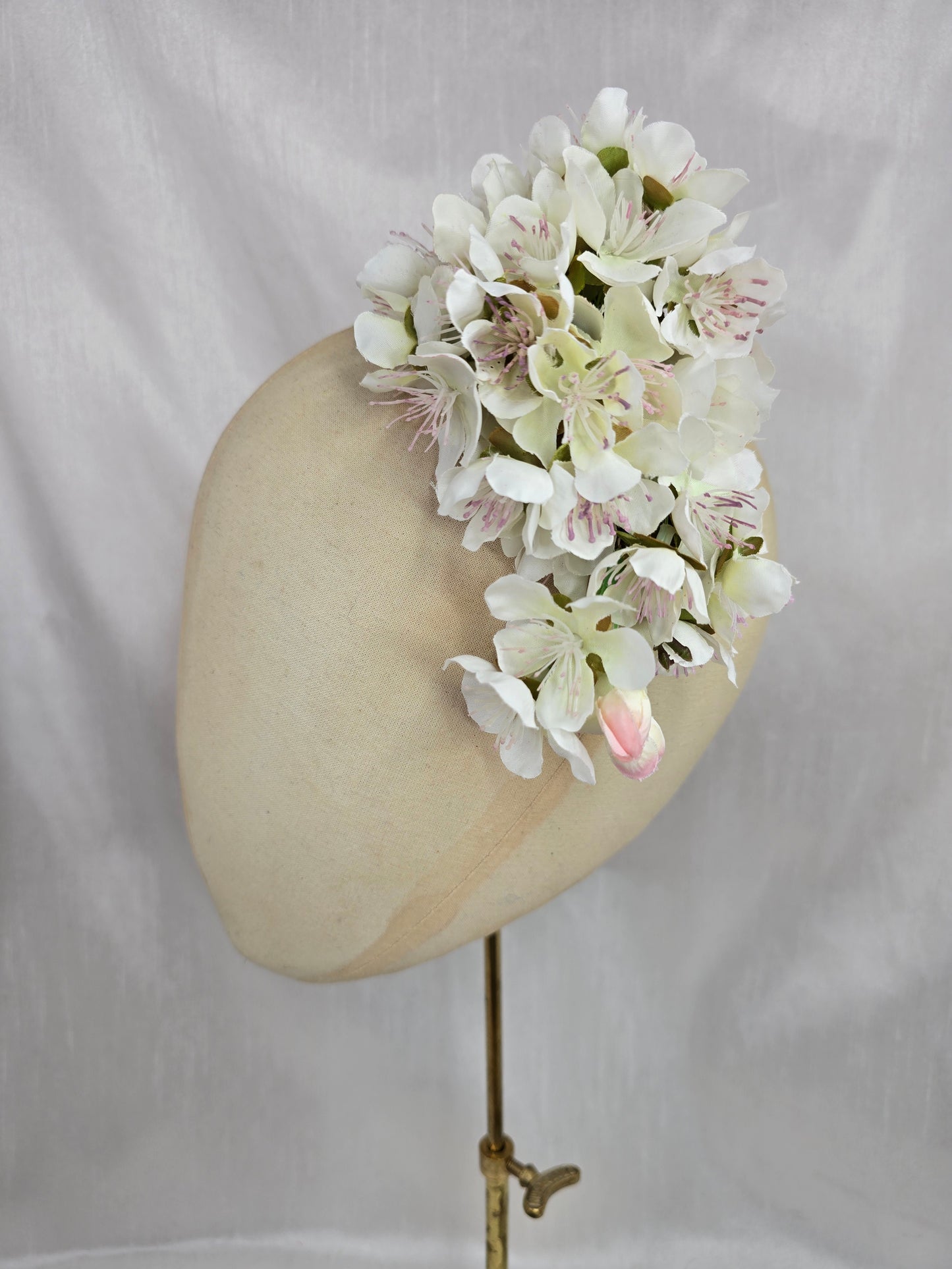 Large white cherry blossom hair flower