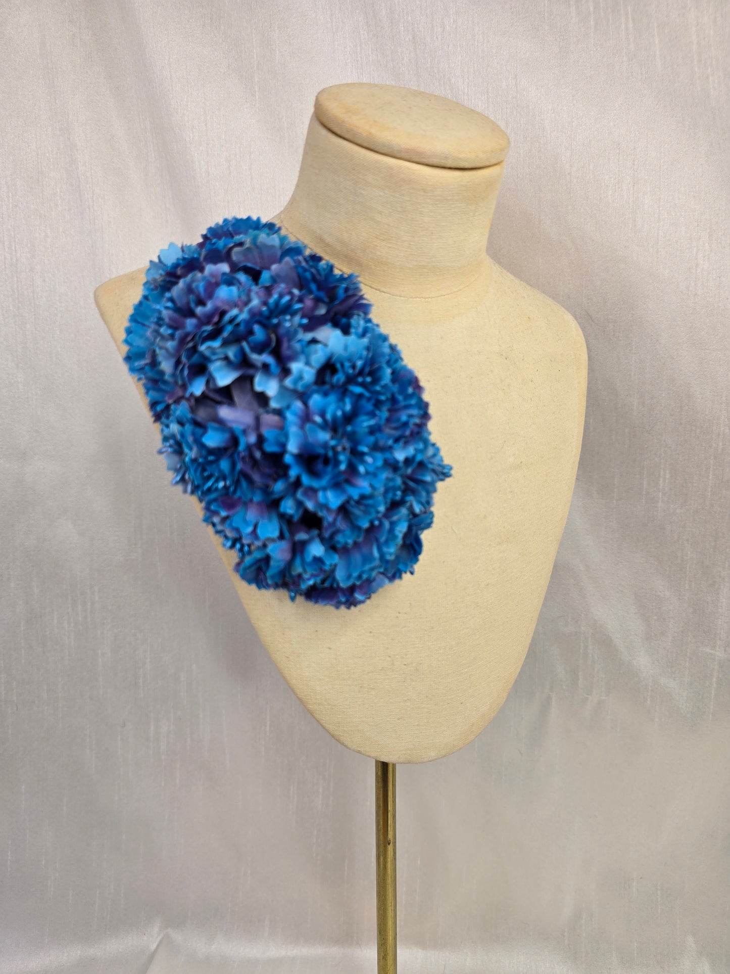 Medium azure blue blossom hair flower/corsage