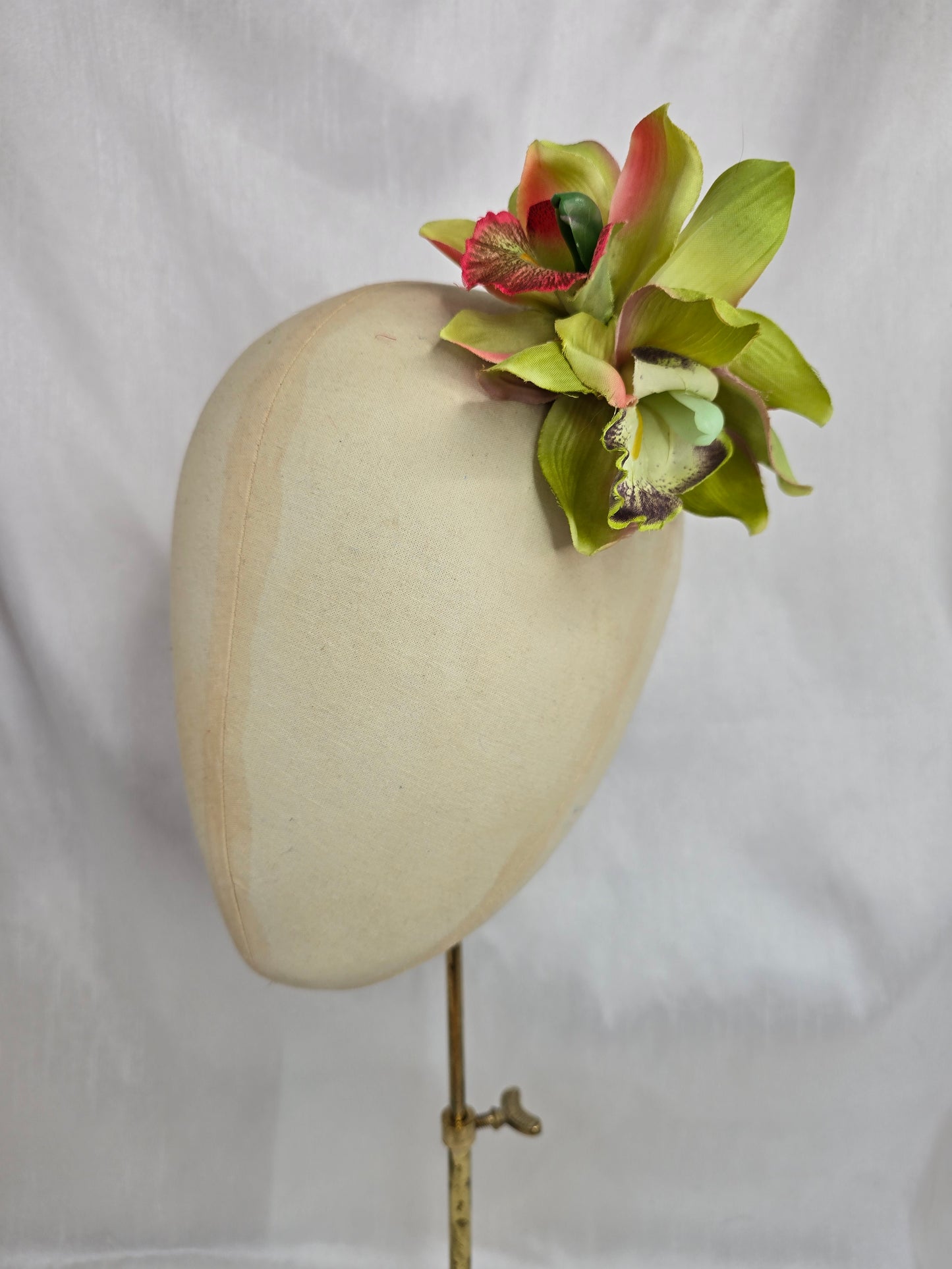 Lime green orchid hair flower and corsage set