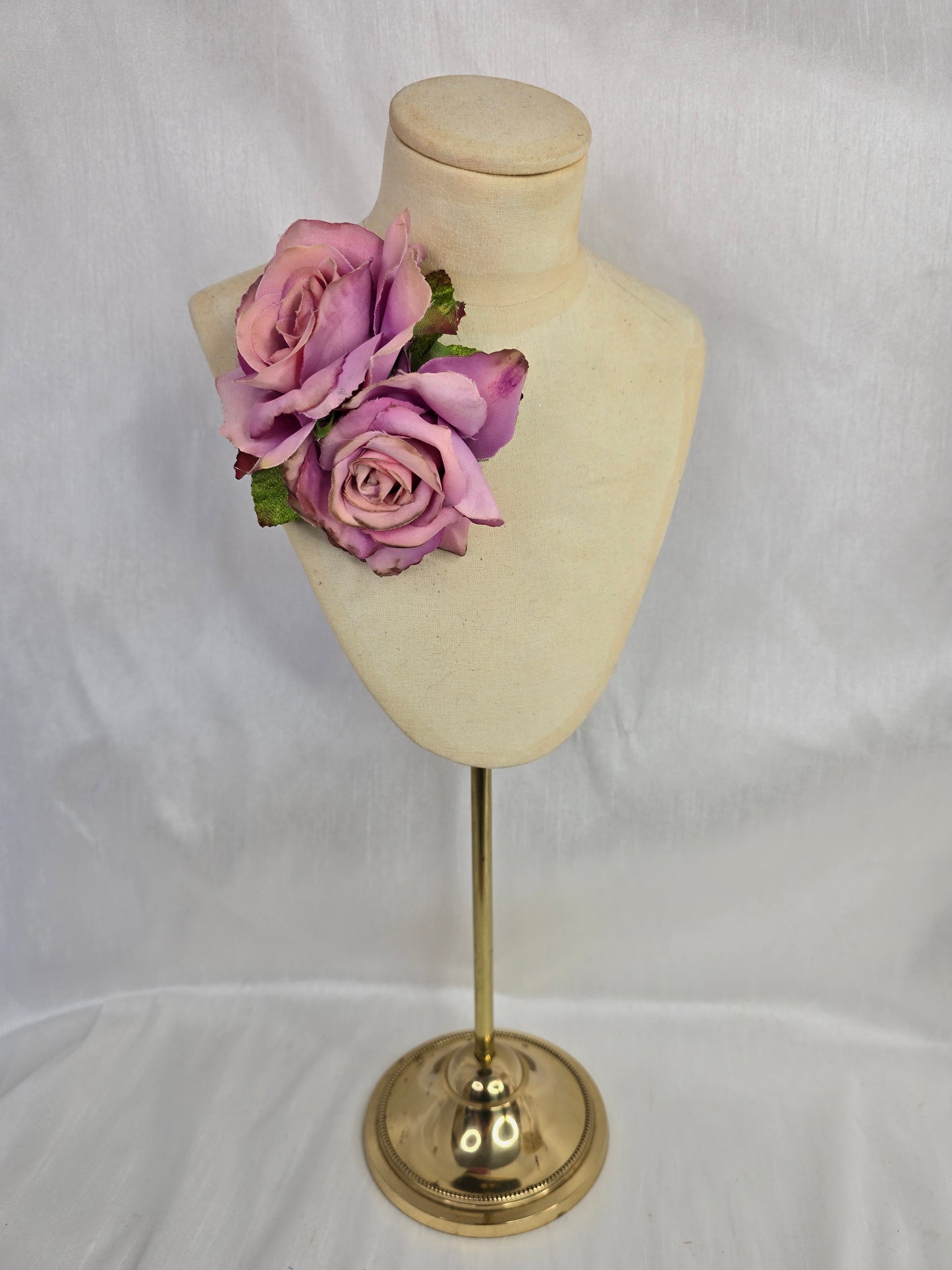 Lilac and pink rose hair flower