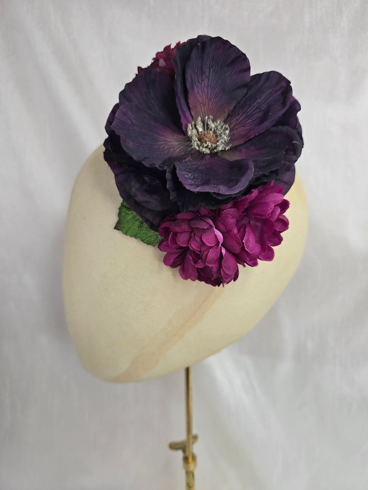 Autumn plum hair flower/corsage