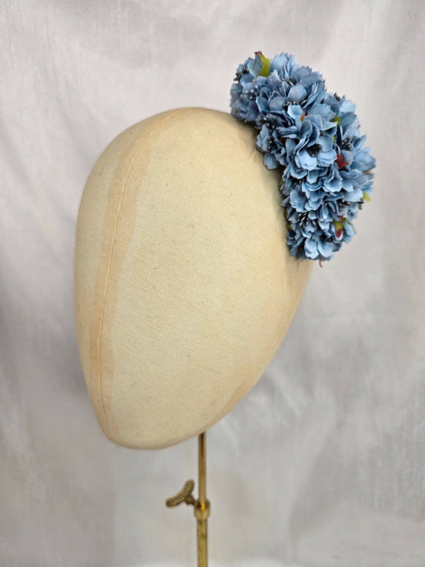 Medium blue grey blossom hair flower/corsage