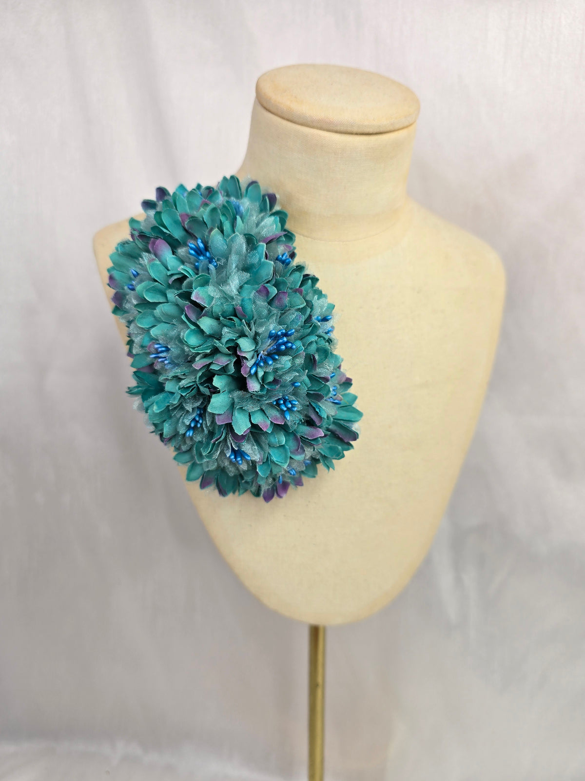 Teal blossom hair flower/corsage