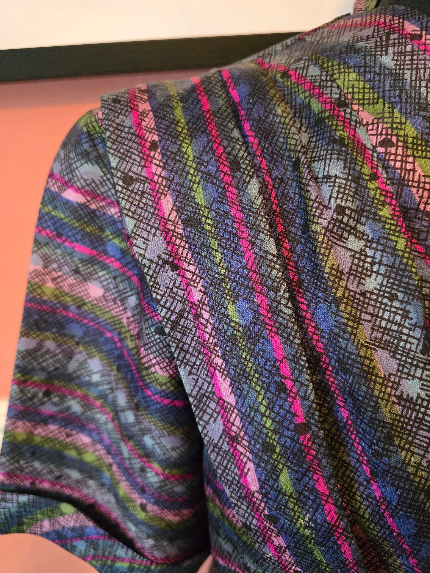 1950s abstract print acetate dress size 14/16