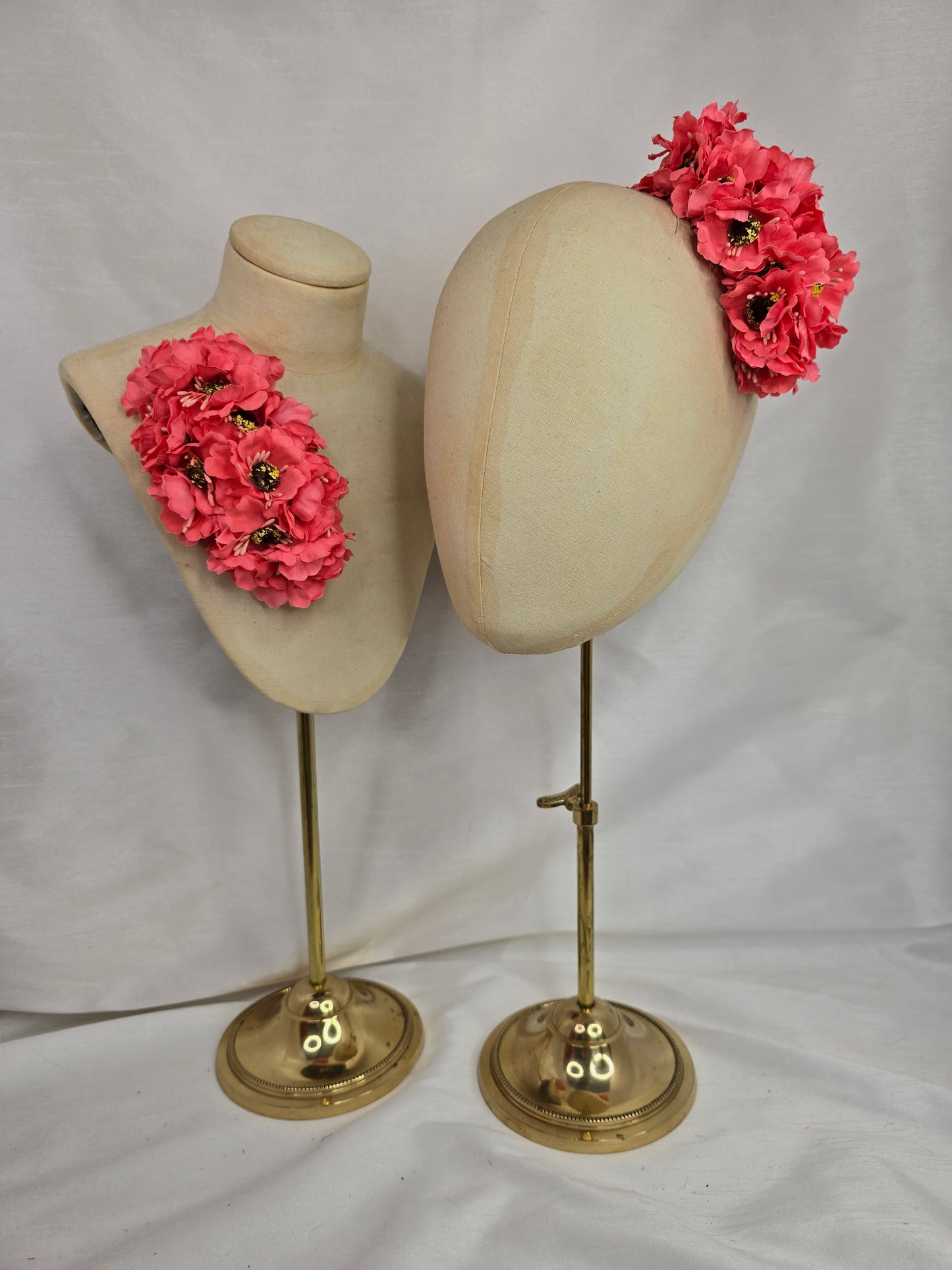 Watermelon anemone hair flower/corsage