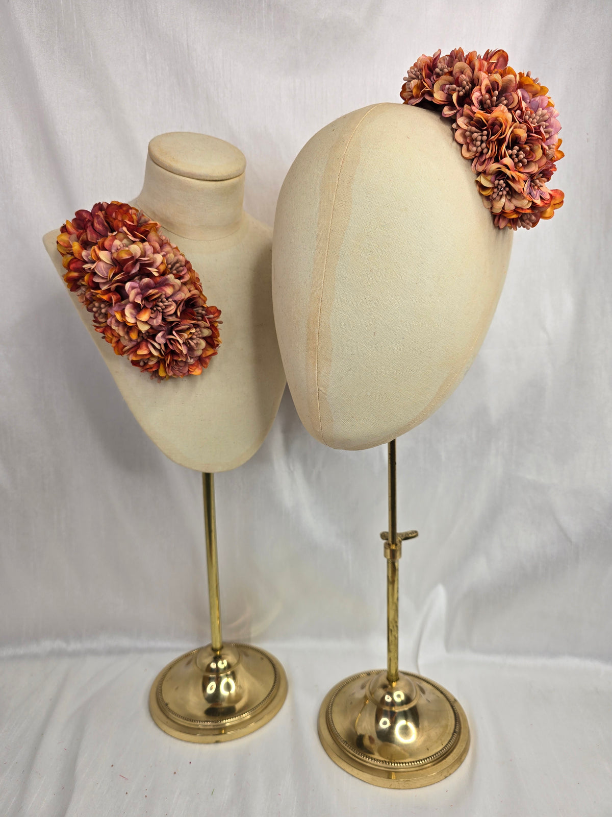 Autumn orange blossom hair flower/corsage