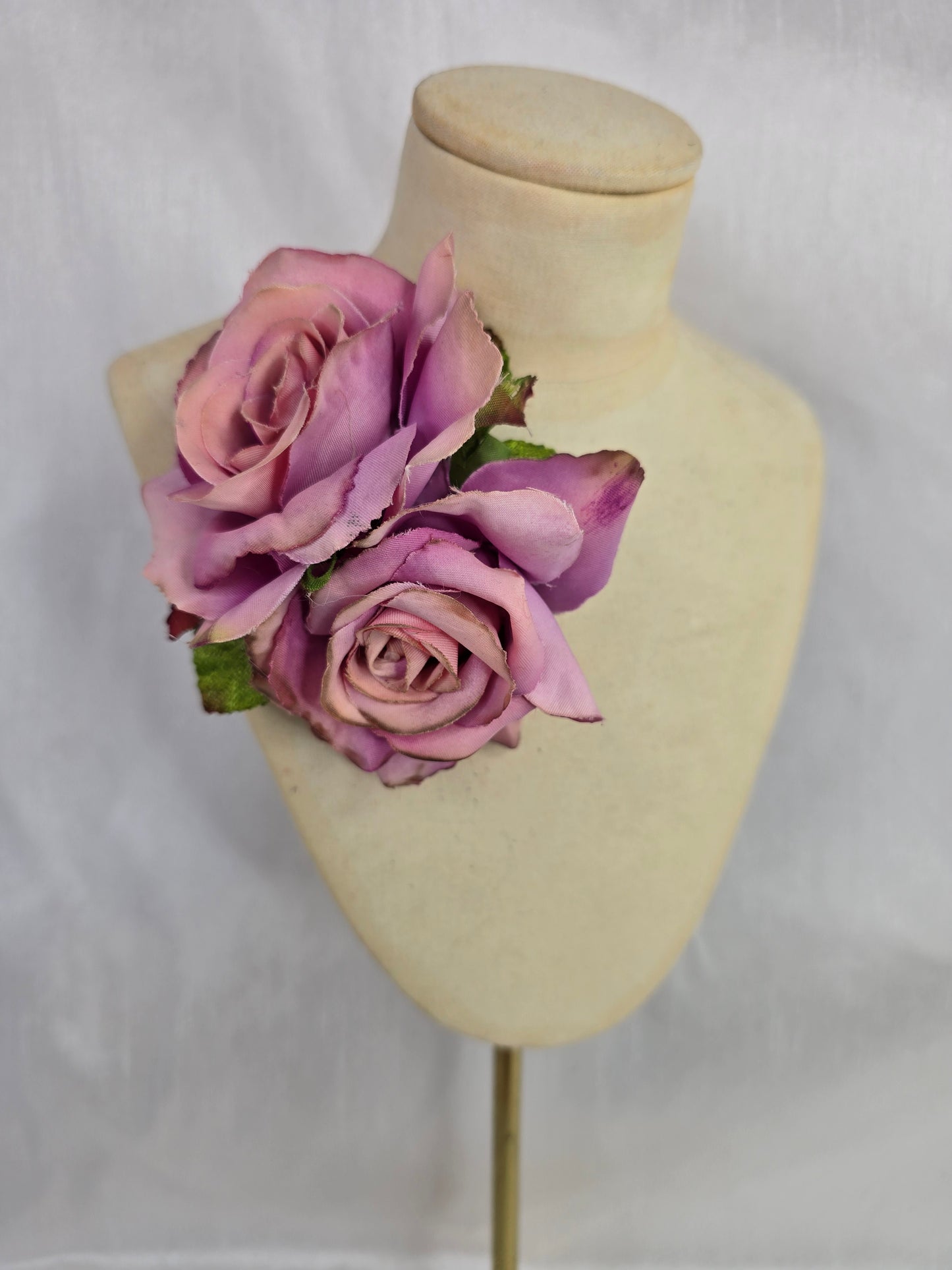 Lilac and pink rose hair flower