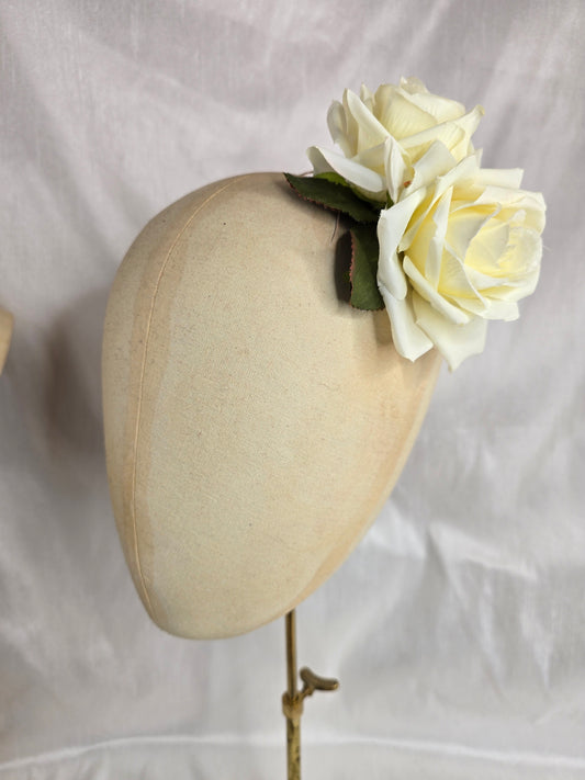 Ivory rose hair flower/corsage