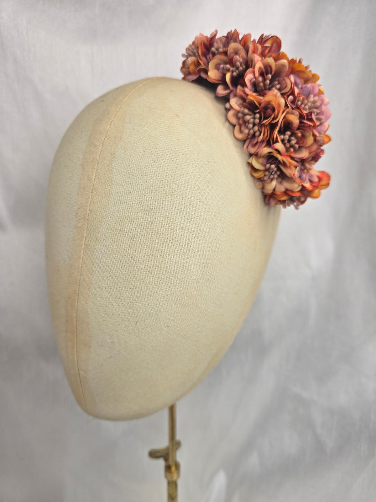 Autumn orange blossom hair flower/corsage