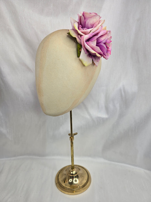 Lilac and green rose hair flower/corsage