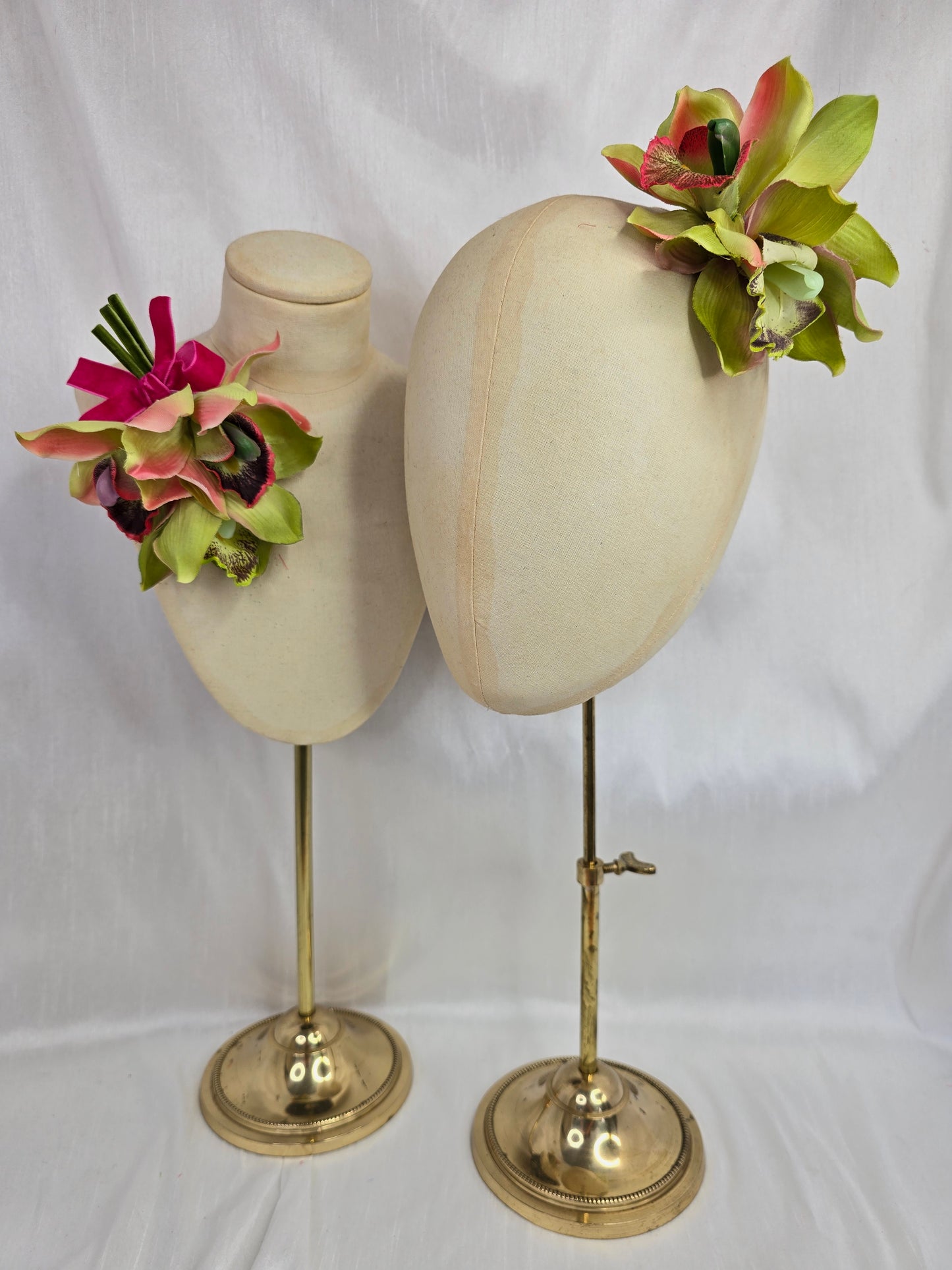 Lime green orchid hair flower and corsage set
