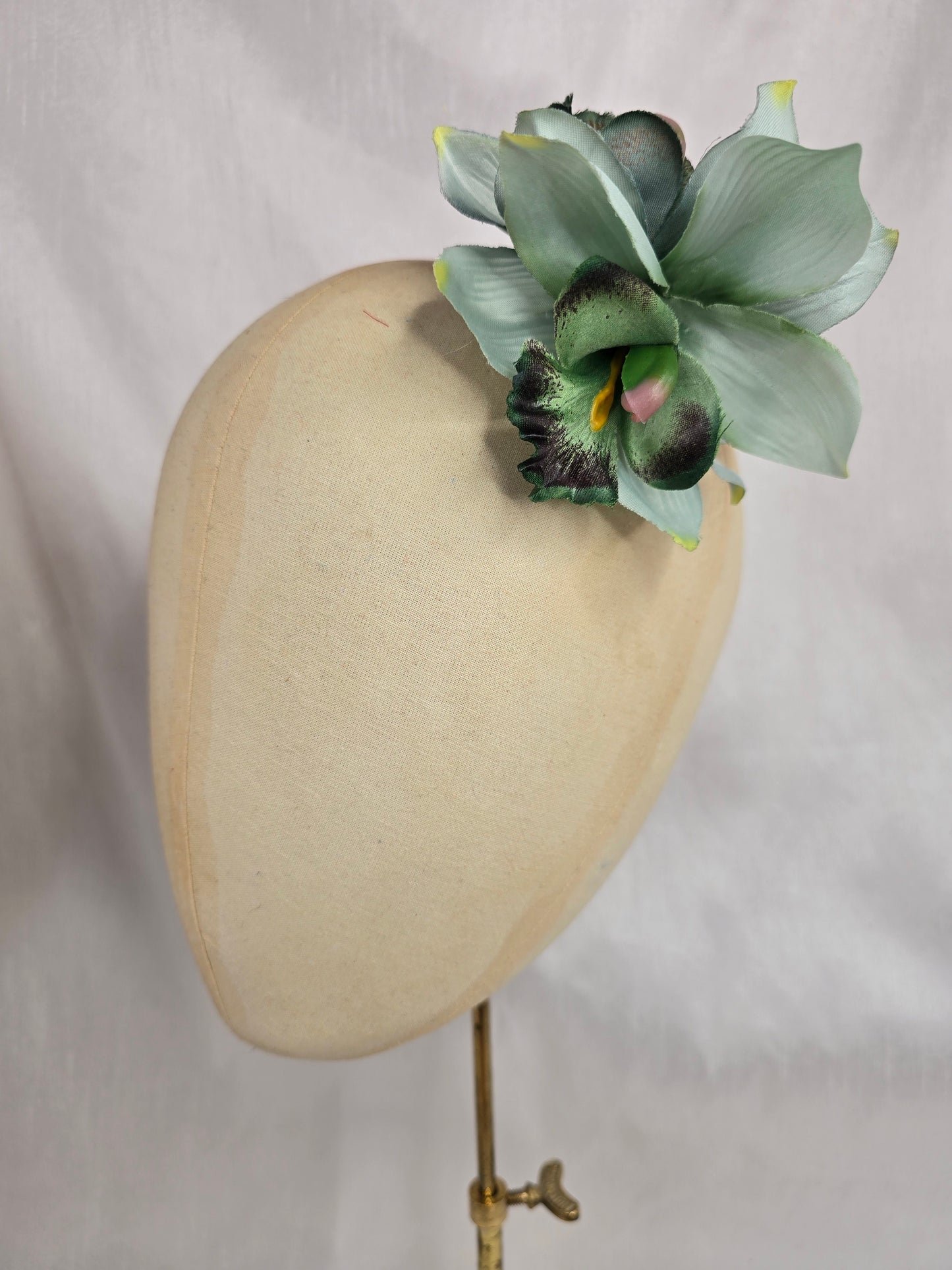 Duck egg orchid hair flower and corsage set