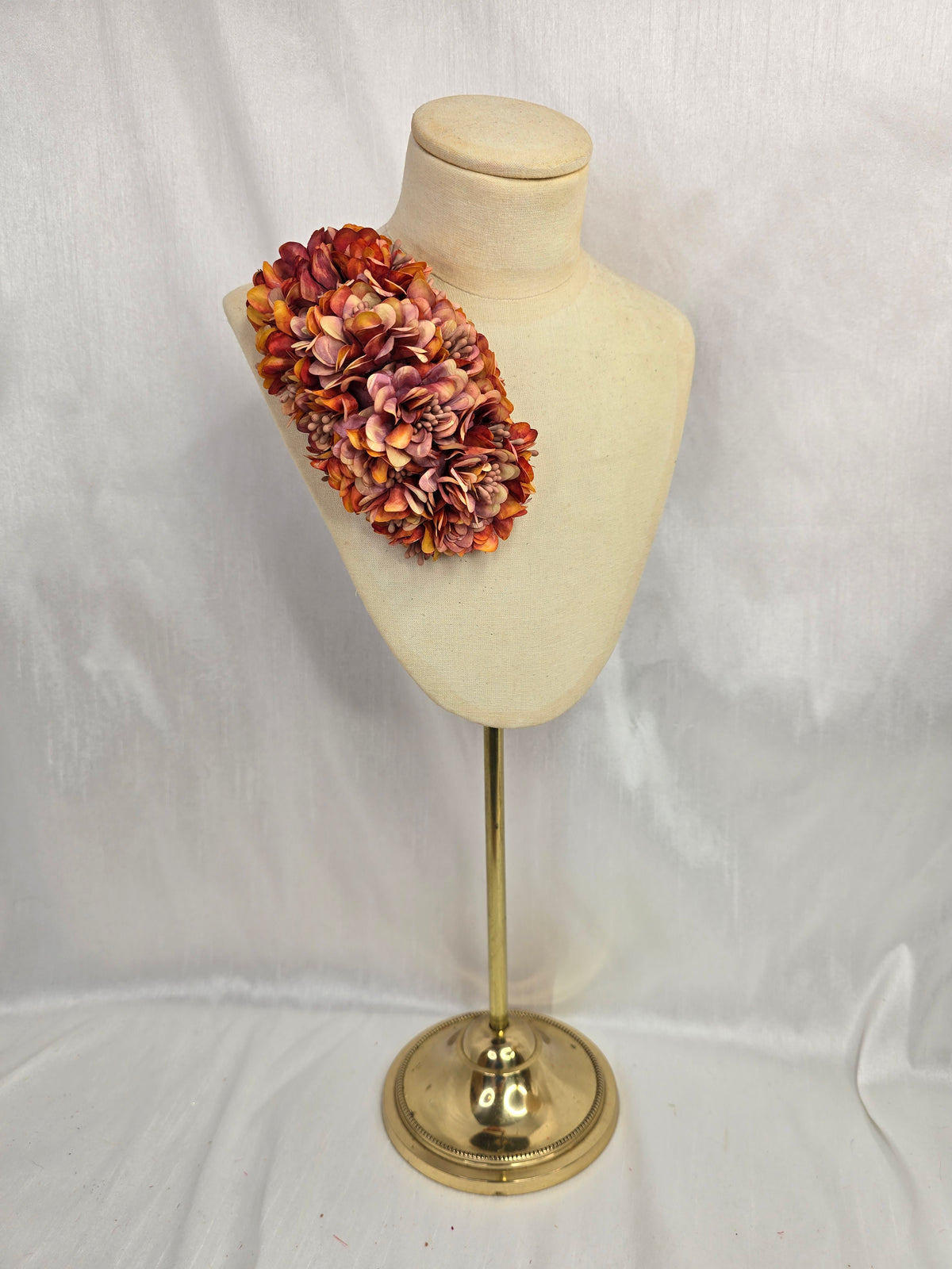 Autumn orange blossom hair flower/corsage