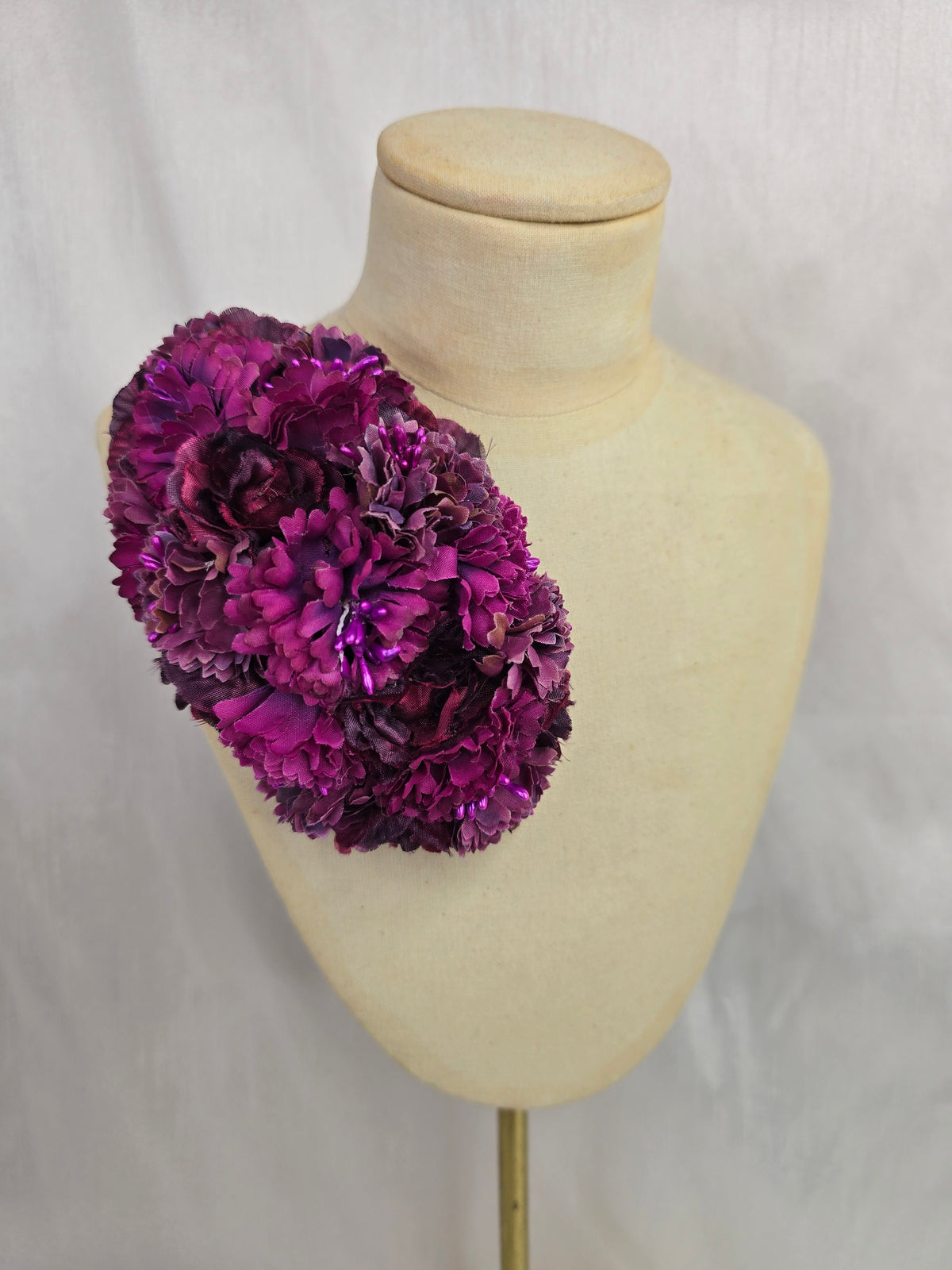 Autumn purple blossom hair flower/corsage