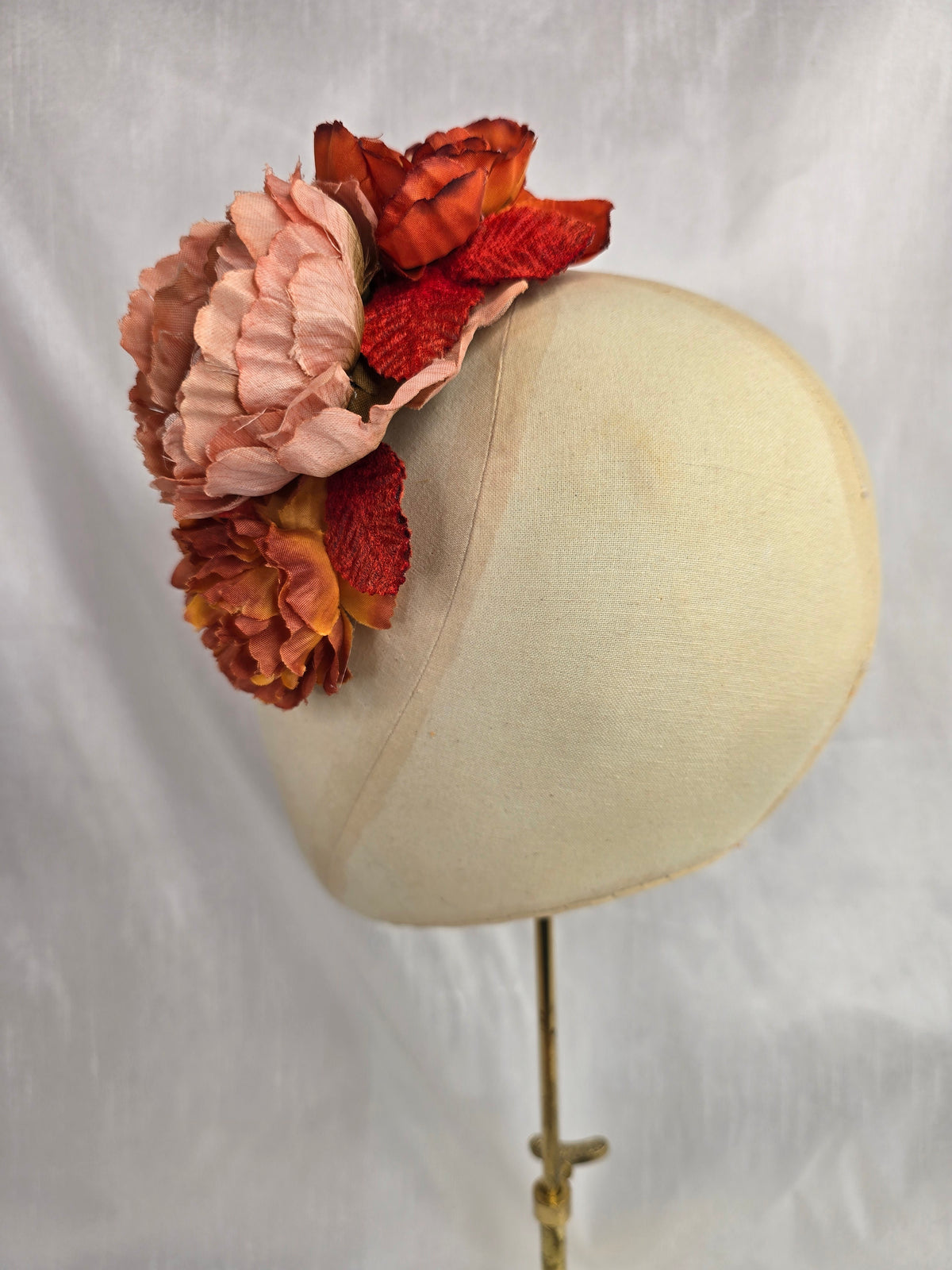 Autumn orange hair flower/corsage