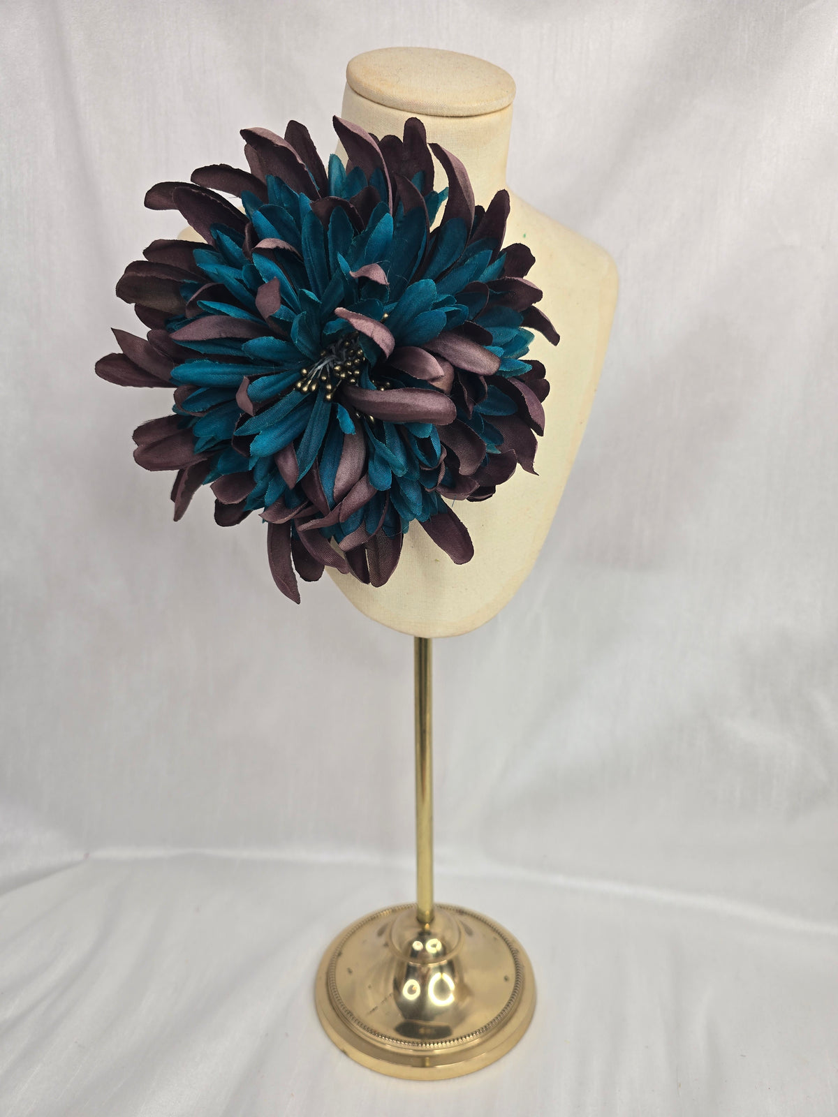 Large teal and brown chrysanthemum corsage (Copy)